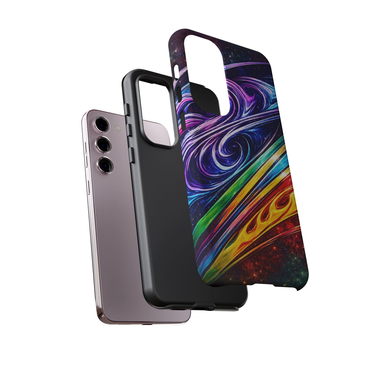 Abstract Cosmic Swirls phone case | Galaxy Rainbow Protective Case