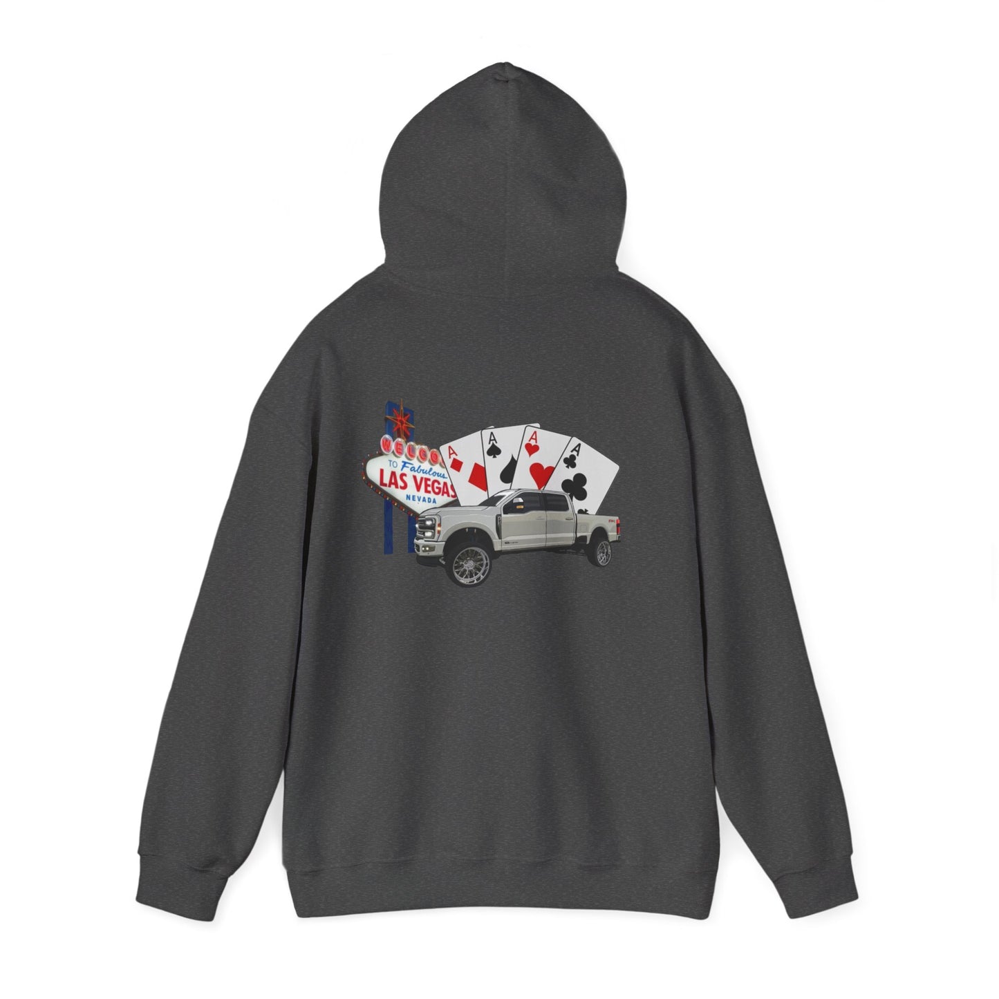 Las Vegas Truck Graphic Hoodie – Casino Cards & Welcome Sign Pullover