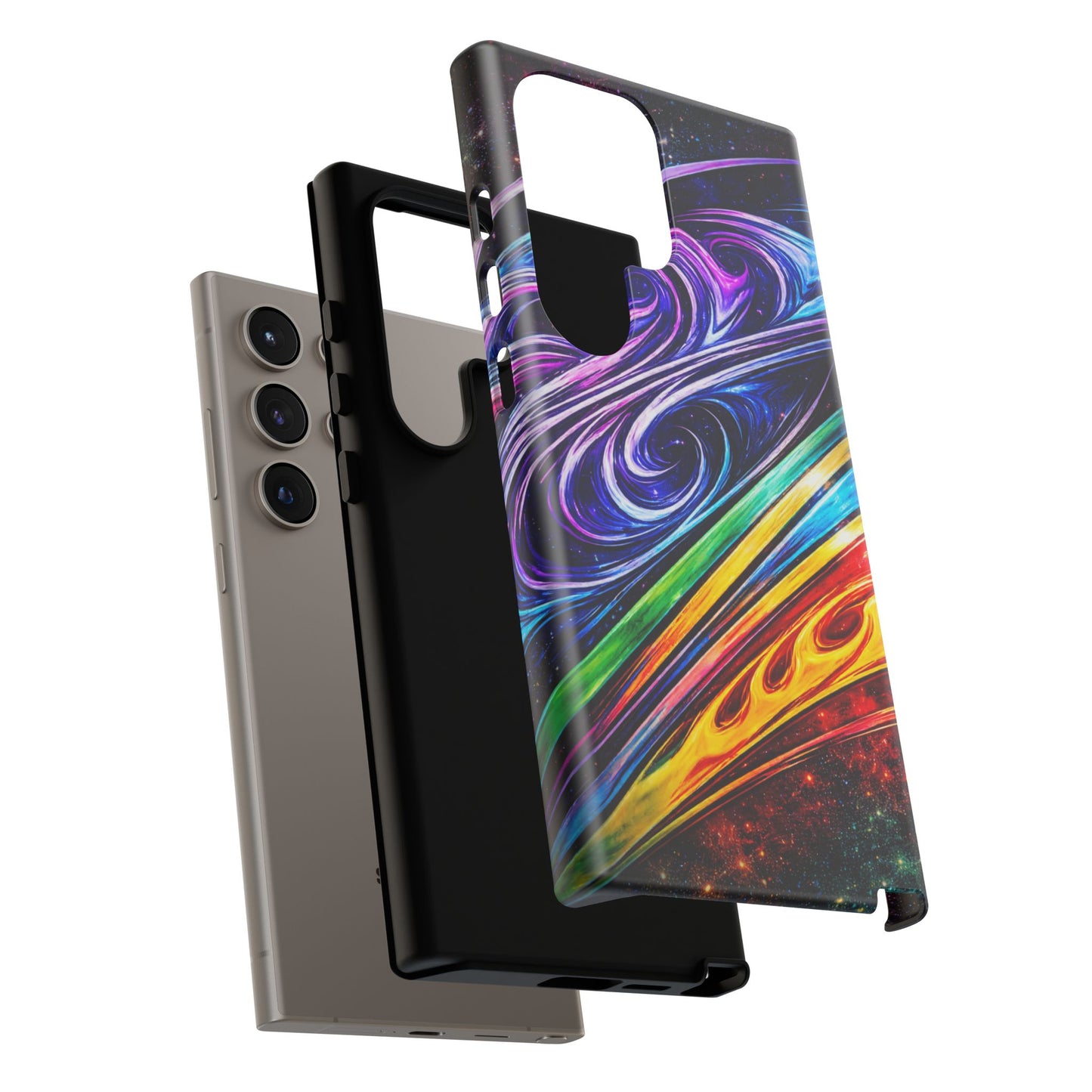 Abstract Cosmic Swirls phone case | Galaxy Rainbow Protective Case