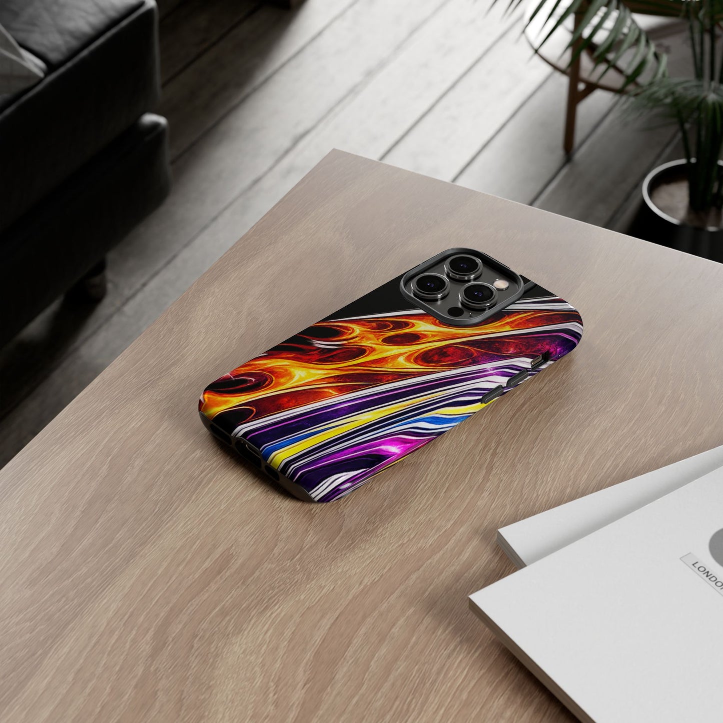 Flaming Abstract Stripes Tough Case | Colorful Phone Cover