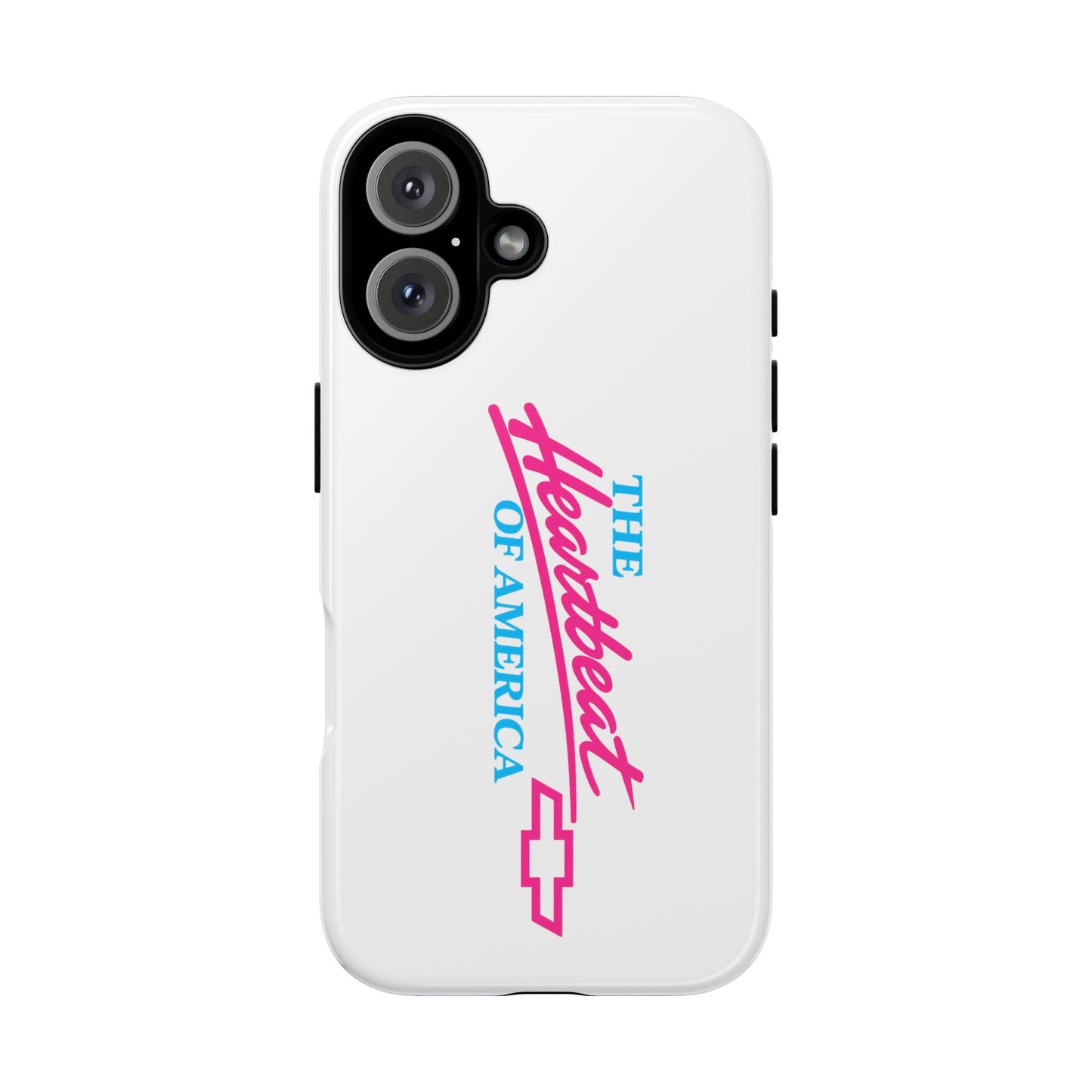 White  “The Heartbeat of America” Retro Chevy Logo, Slim Protective Cover