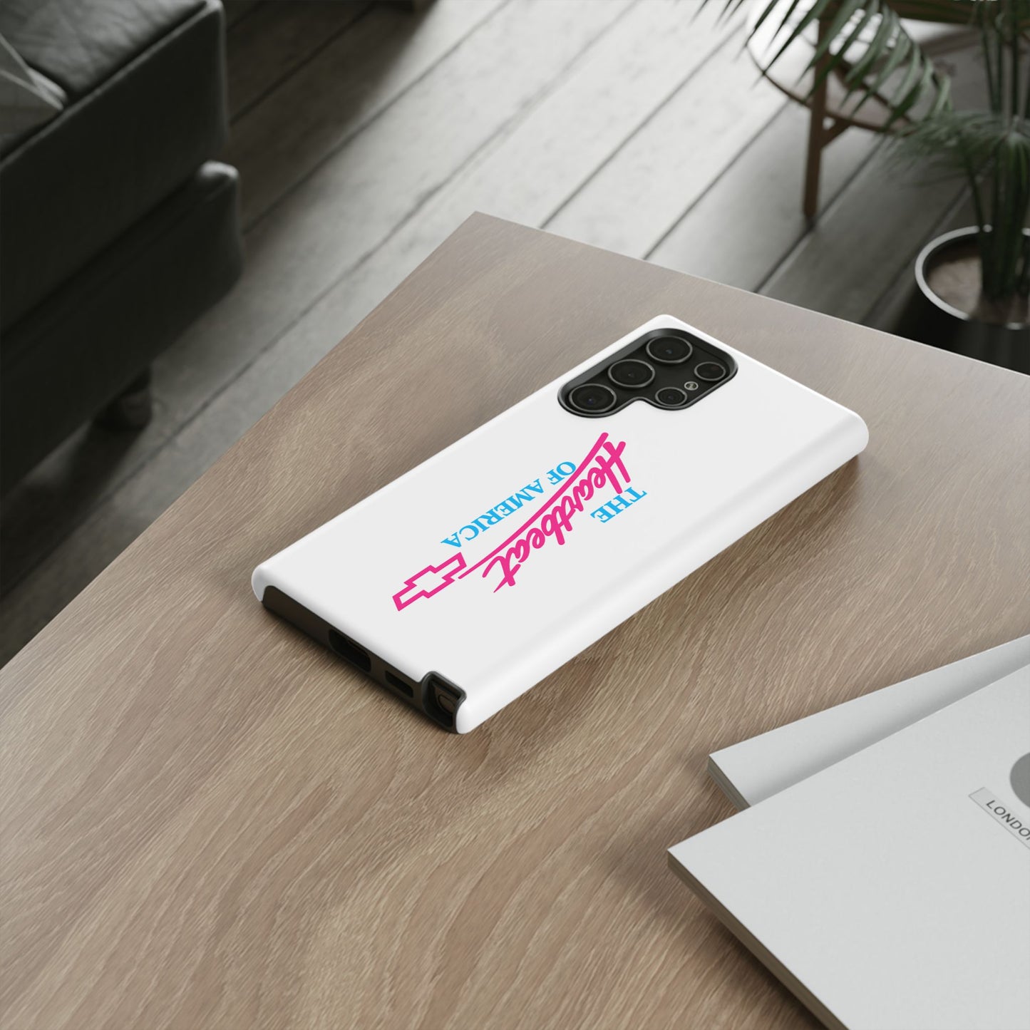 White  “The Heartbeat of America” Retro Chevy Logo, Slim Protective Cover