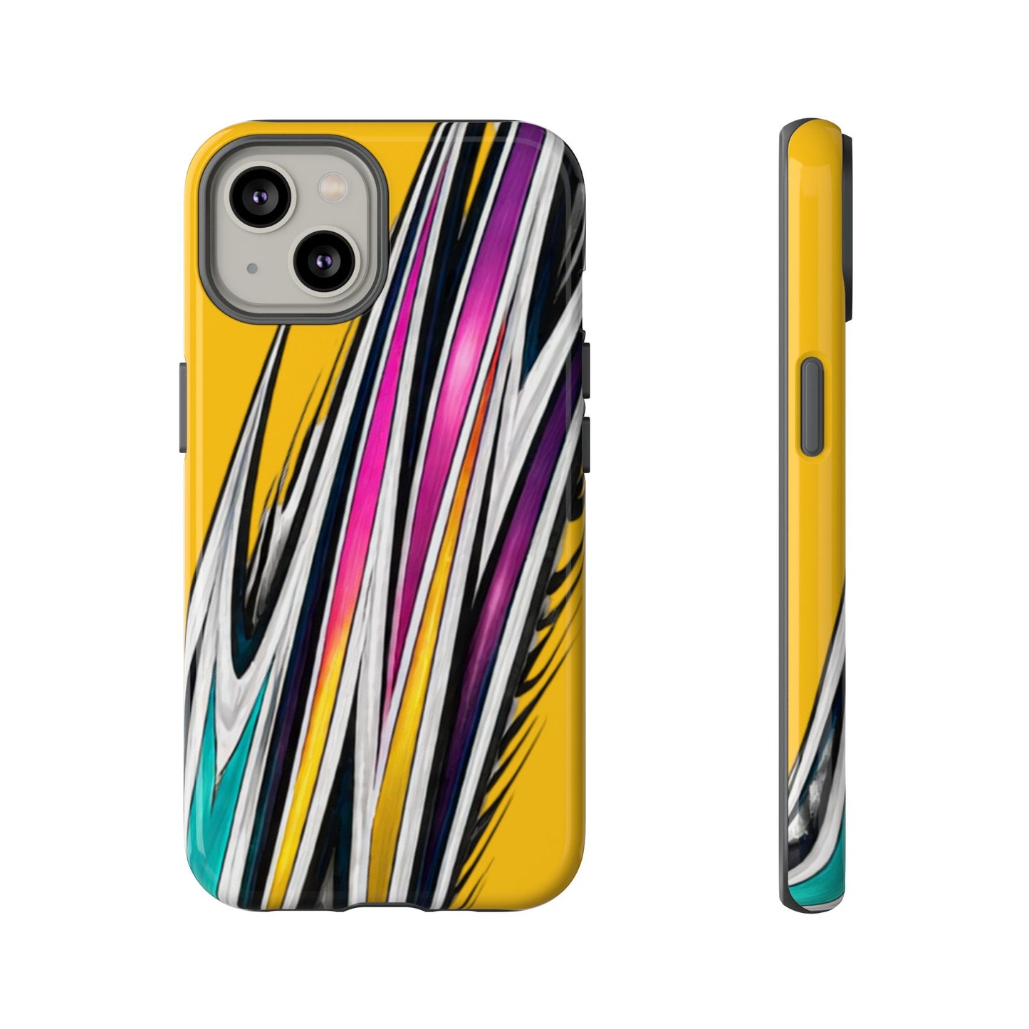 Yellow Abstract Stripes Phone Case | Tough Protective Phone Case