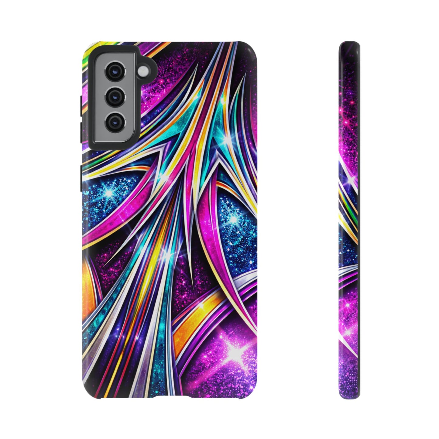 Custom Lowrider Pinstripe Swirl Tough Phone Case – Impact Resistant