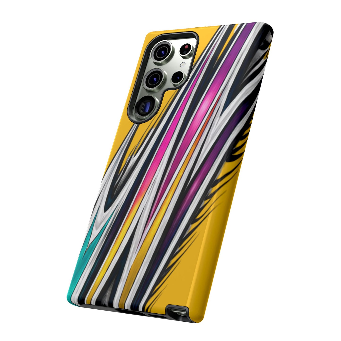 Yellow Abstract Stripes Phone Case | Tough Protective Phone Case