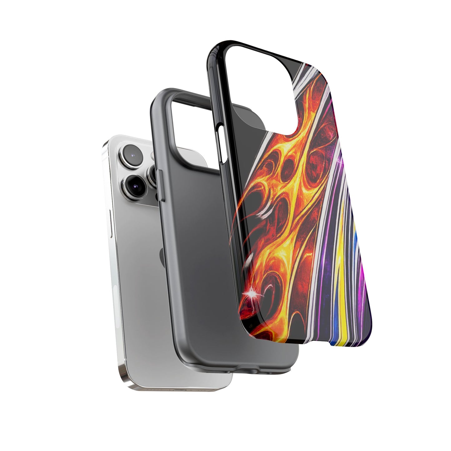 Flaming Abstract Stripes Tough Case | Colorful Phone Cover