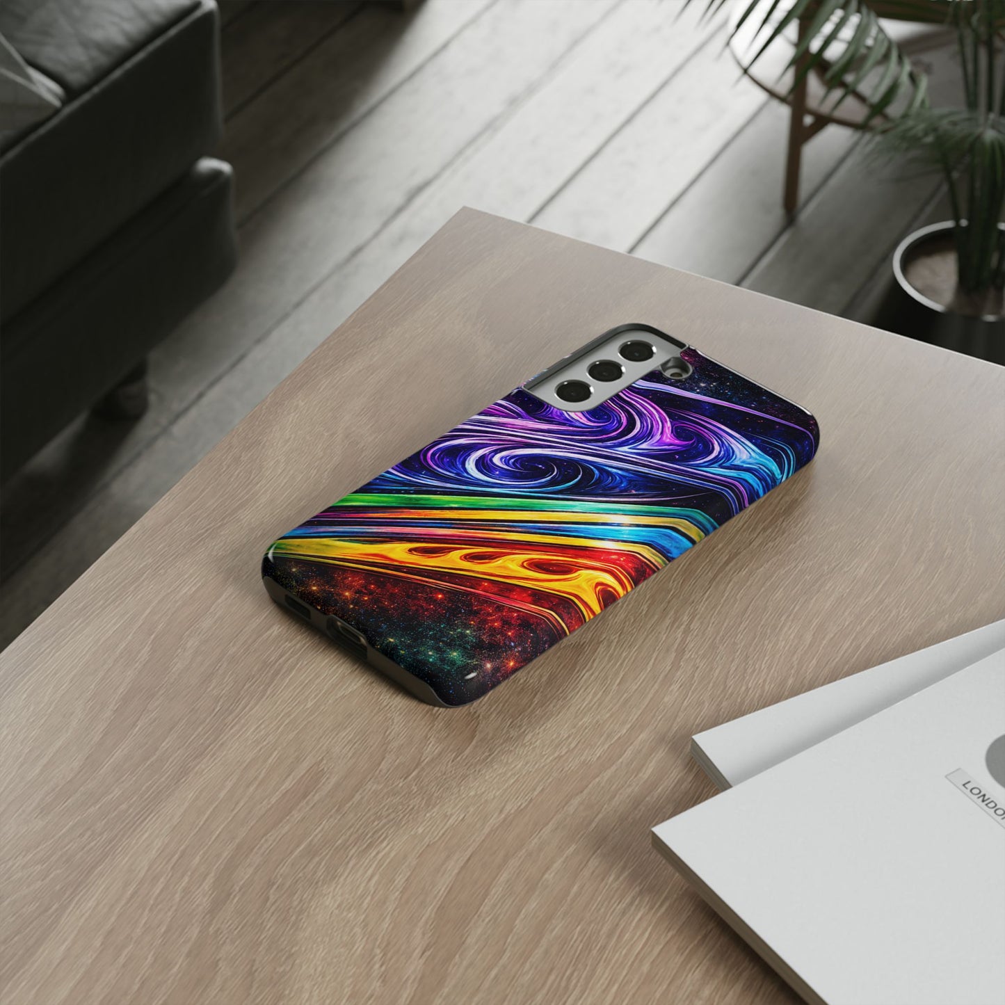 Abstract Cosmic Swirls phone case | Galaxy Rainbow Protective Case