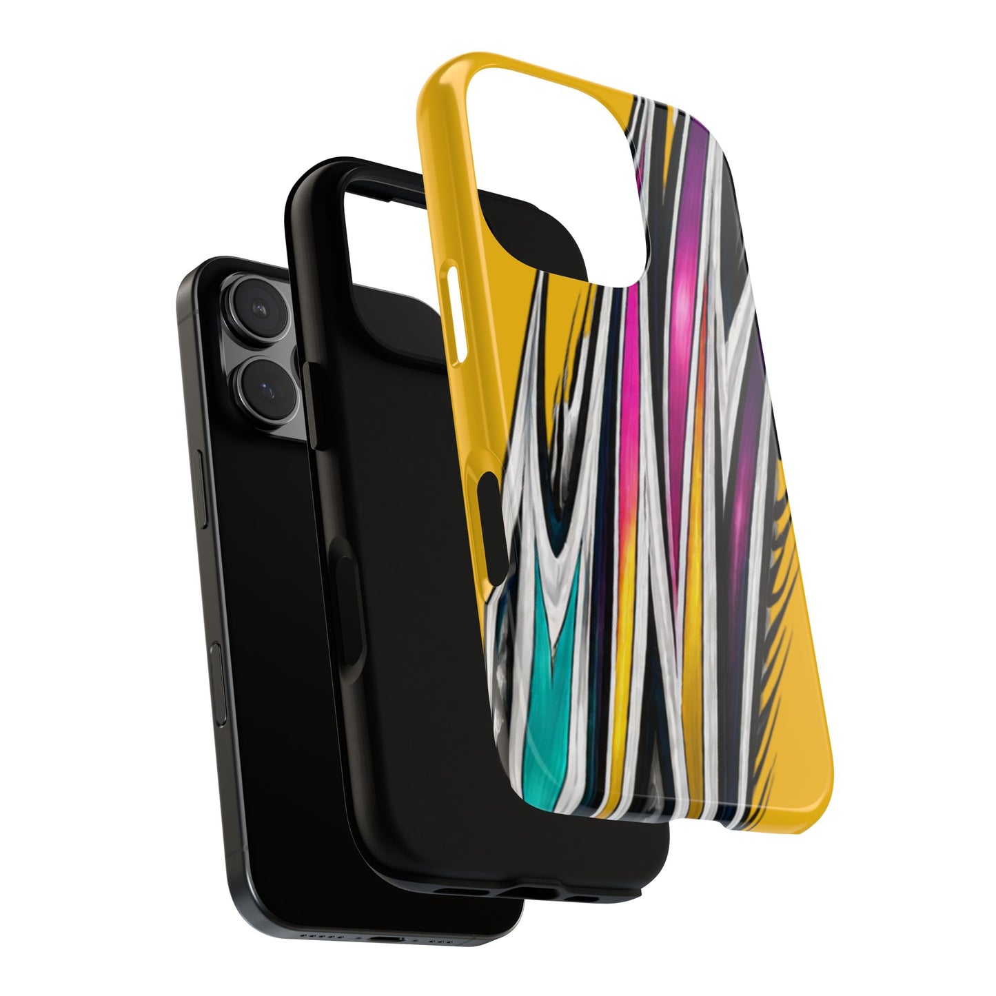 Yellow Abstract Stripes Phone Case | Tough Protective Phone Case