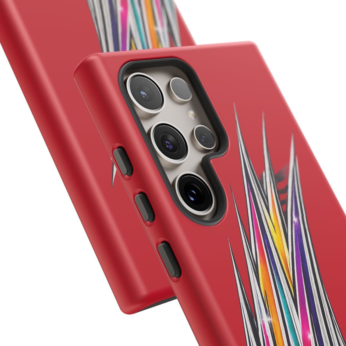 Colorburst Pinstripe Phone Case | Red Abstract Racing Stripe