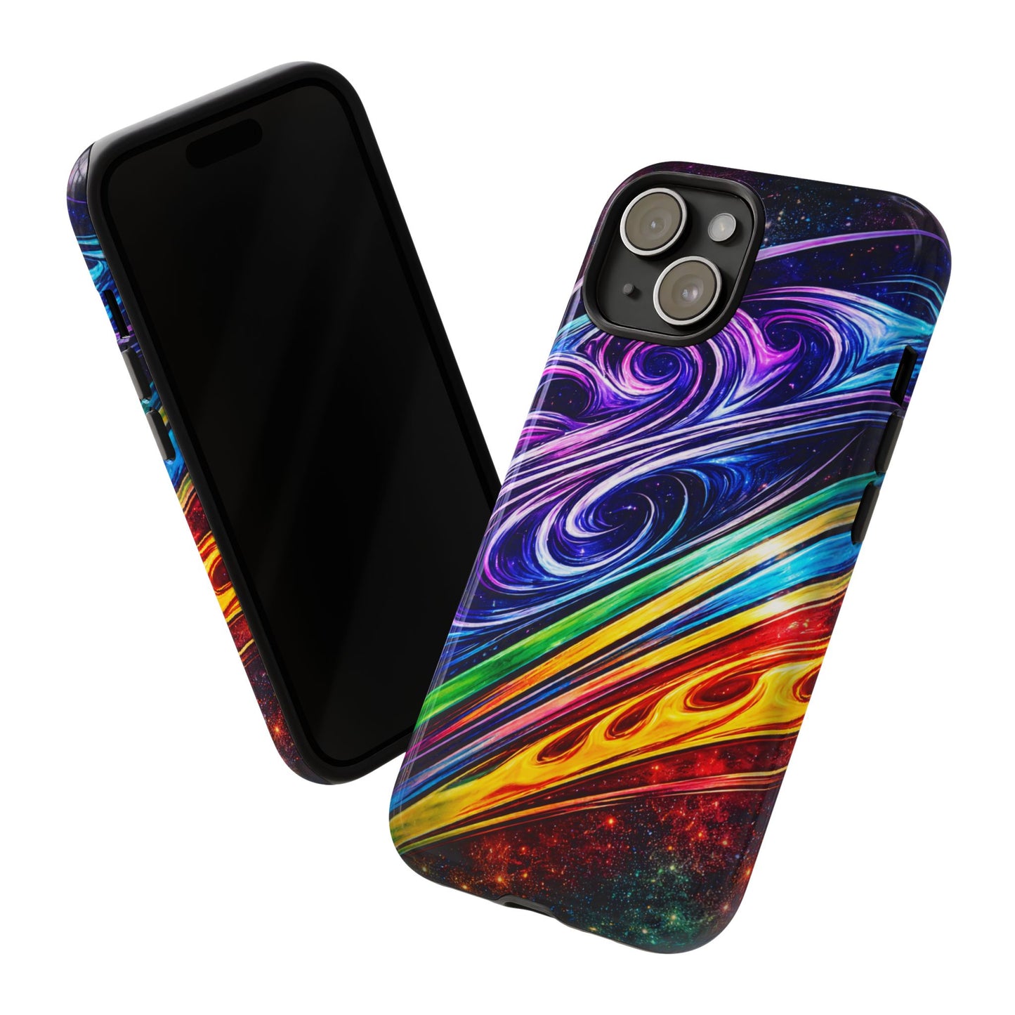 Abstract Cosmic Swirls phone case | Galaxy Rainbow Protective Case