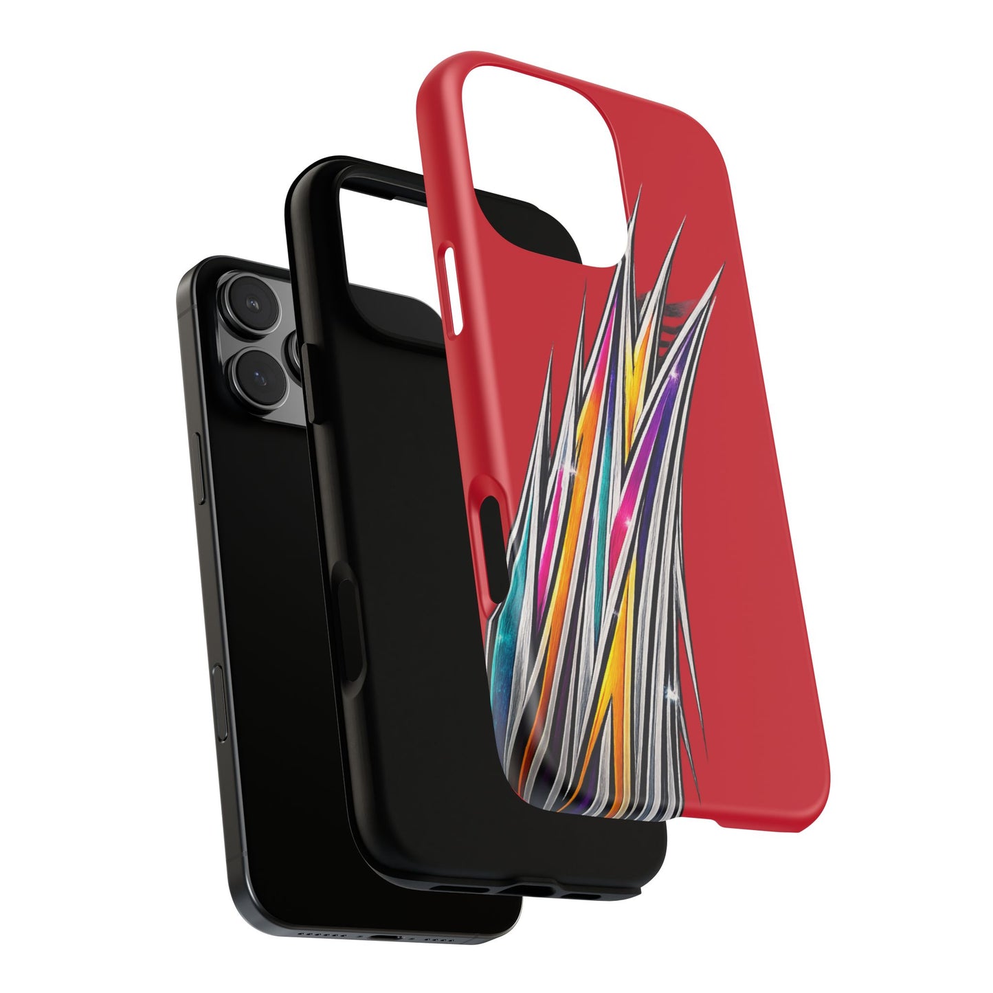 Colorburst Pinstripe Phone Case | Red Abstract Racing Stripe