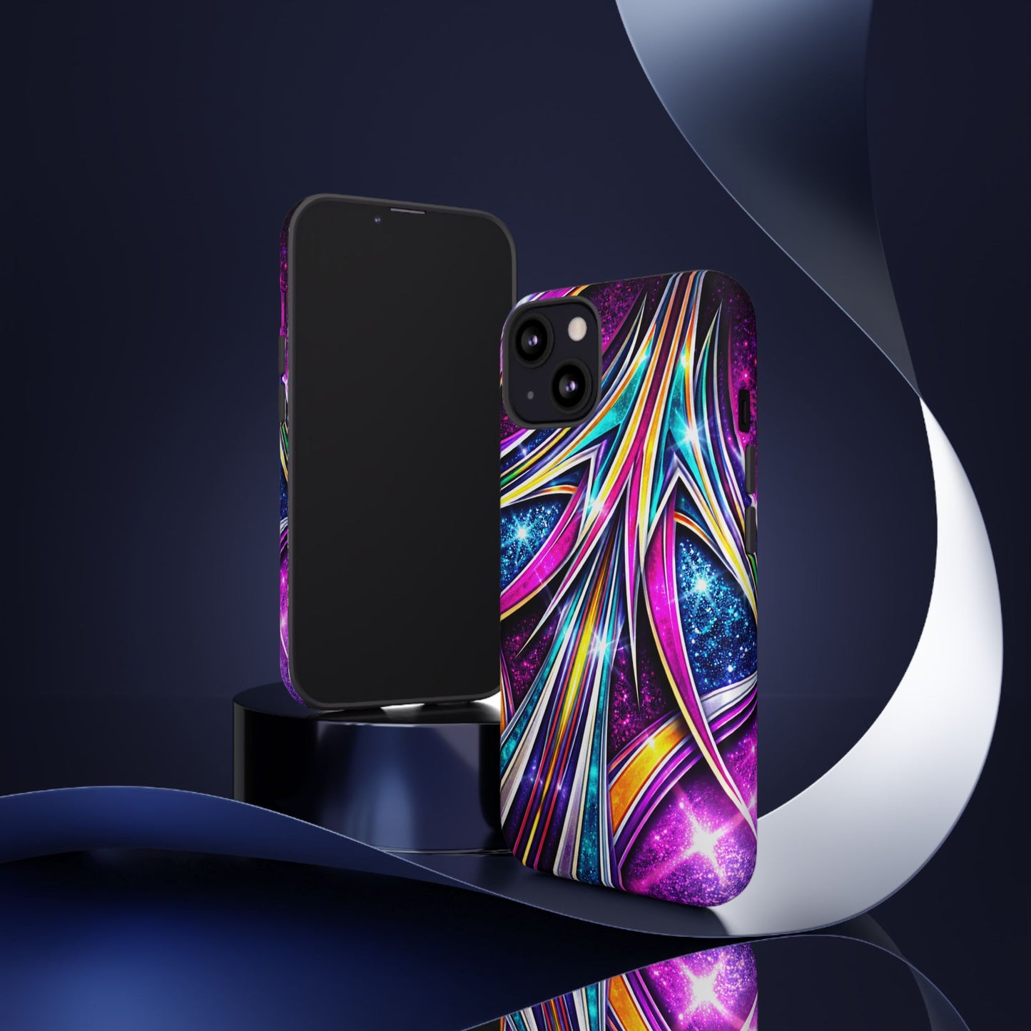 Custom Lowrider Pinstripe Swirl Tough Phone Case – Impact Resistant