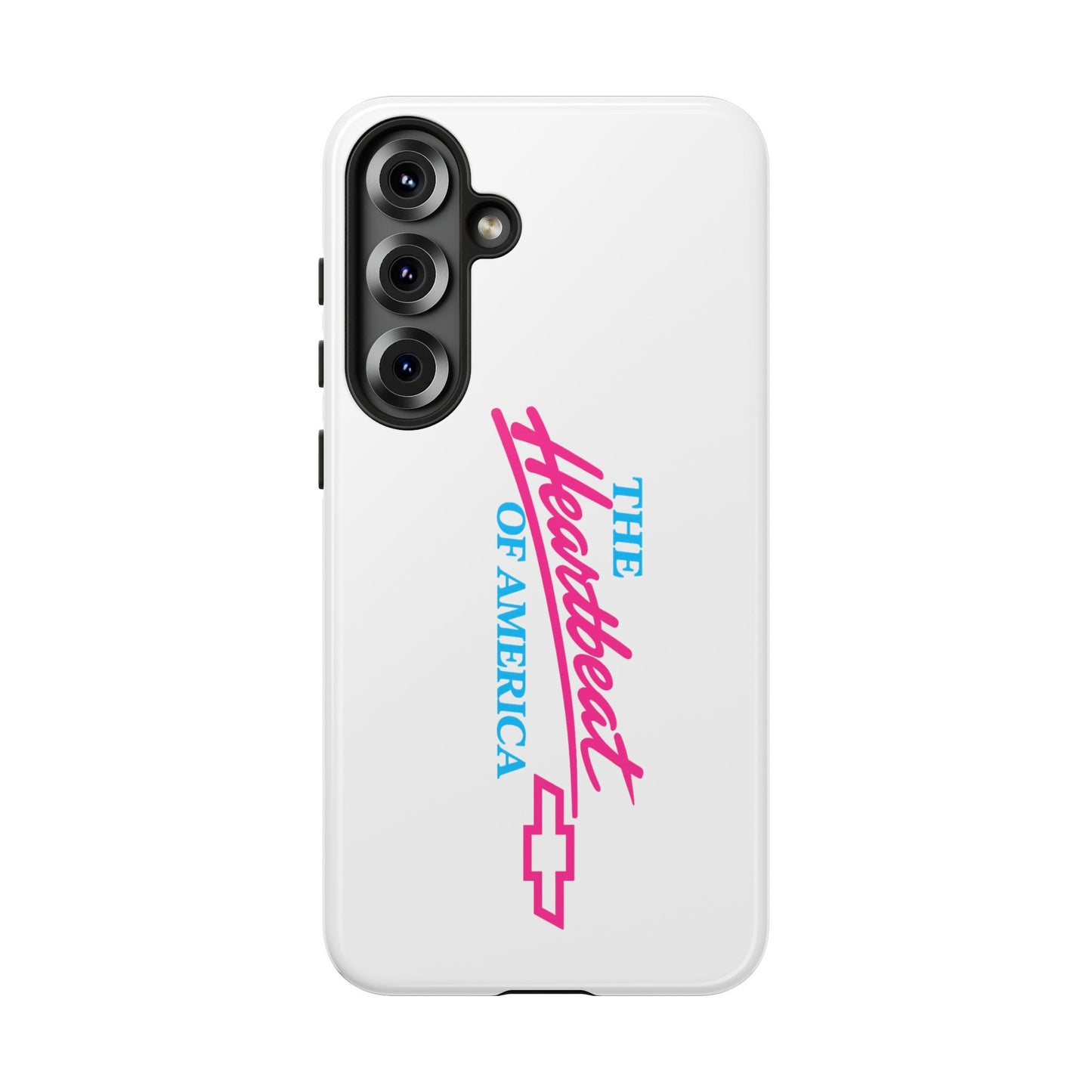 White  “The Heartbeat of America” Retro Chevy Logo, Slim Protective Cover