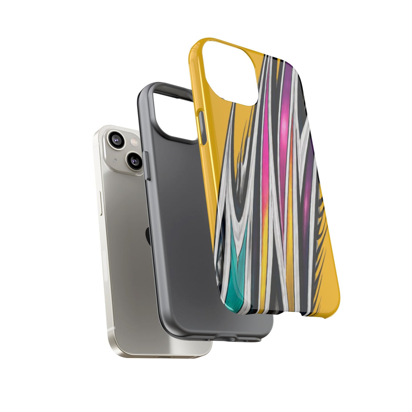 Yellow Abstract Stripes Phone Case | Tough Protective Phone Case
