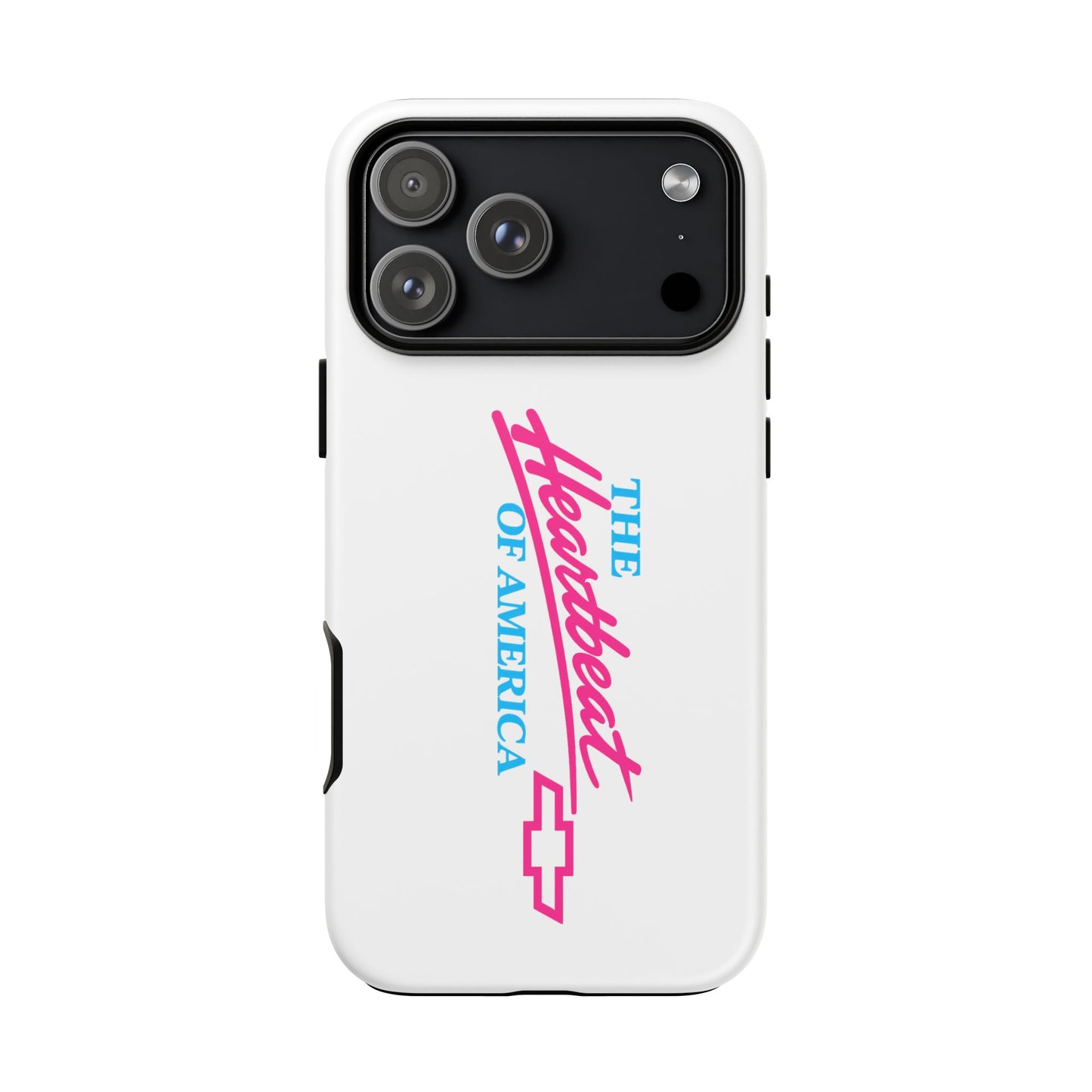 White  “The Heartbeat of America” Retro Chevy Logo, Slim Protective Cover
