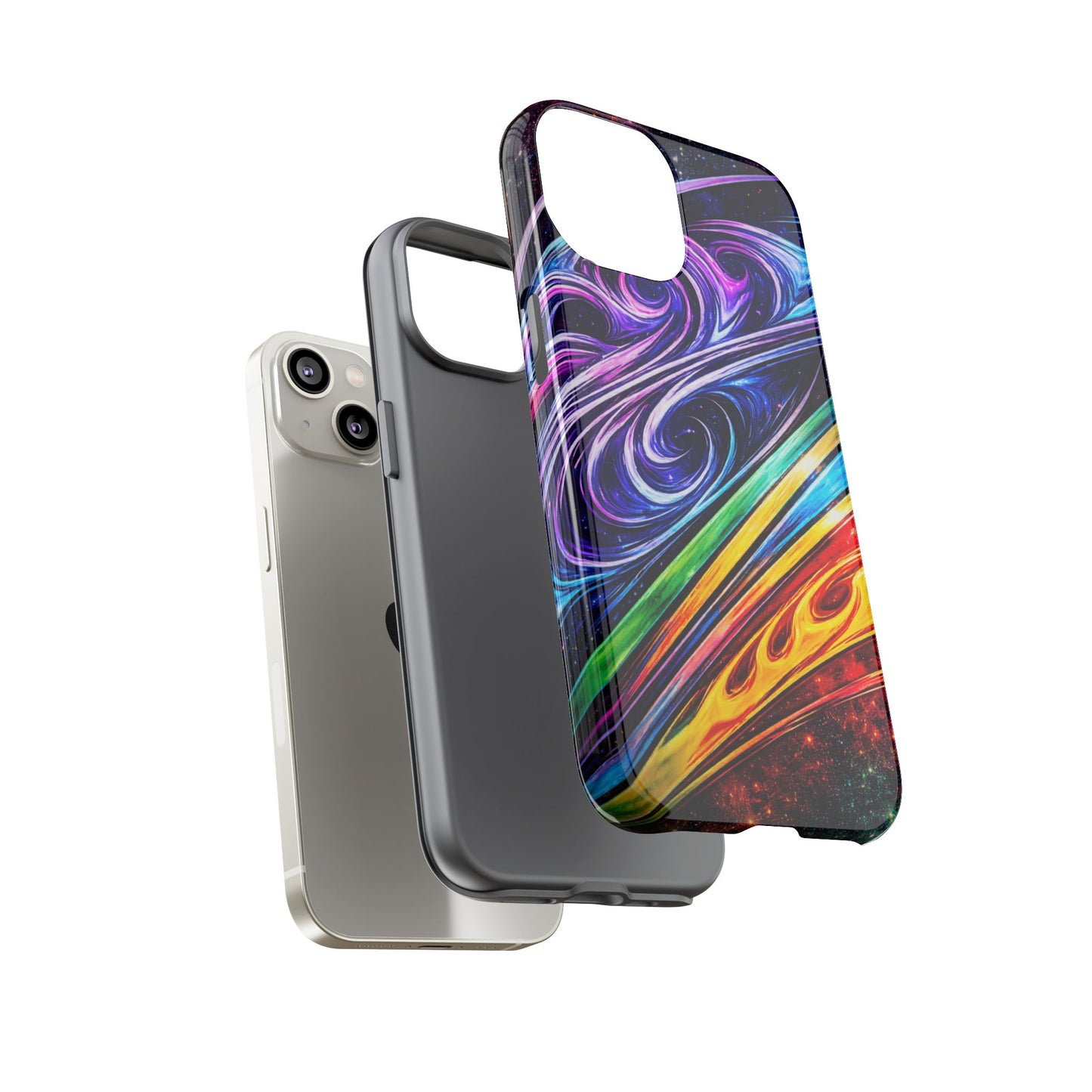 Abstract Cosmic Swirls phone case | Galaxy Rainbow Protective Case