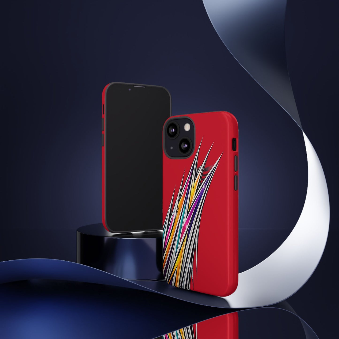 Colorburst Pinstripe Phone Case | Red Abstract Racing Stripe