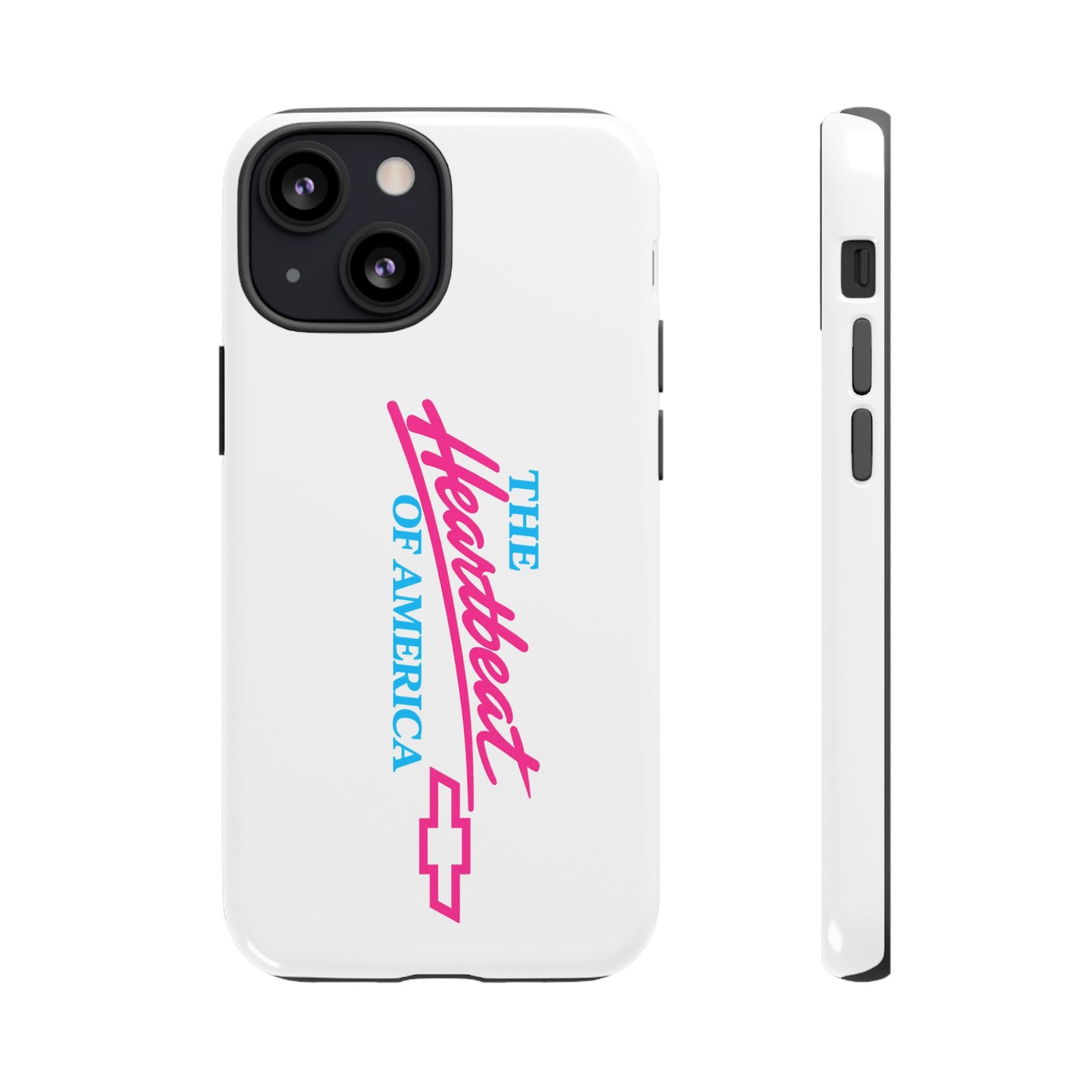 White  “The Heartbeat of America” Retro Chevy Logo, Slim Protective Cover