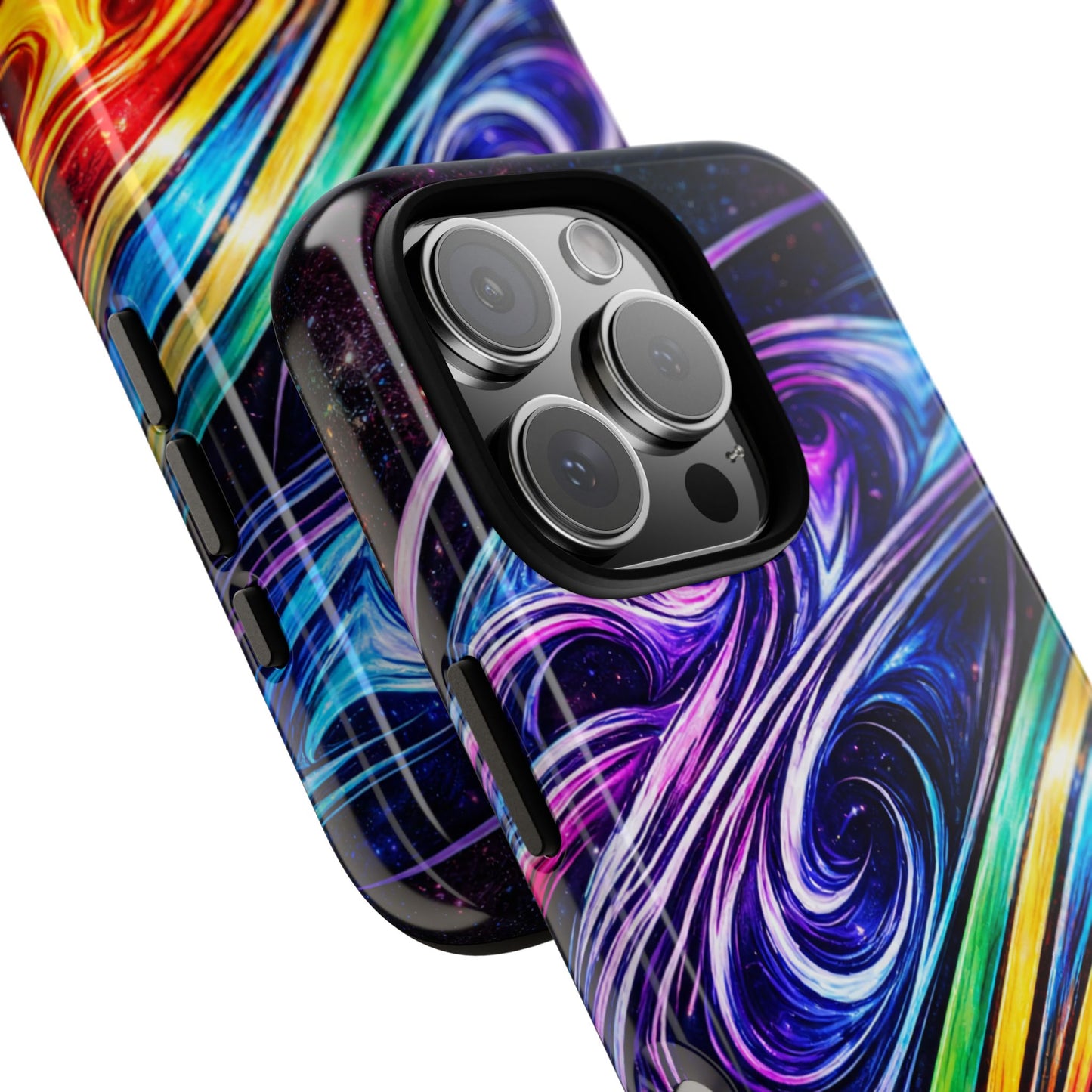 Abstract Cosmic Swirls phone case | Galaxy Rainbow Protective Case