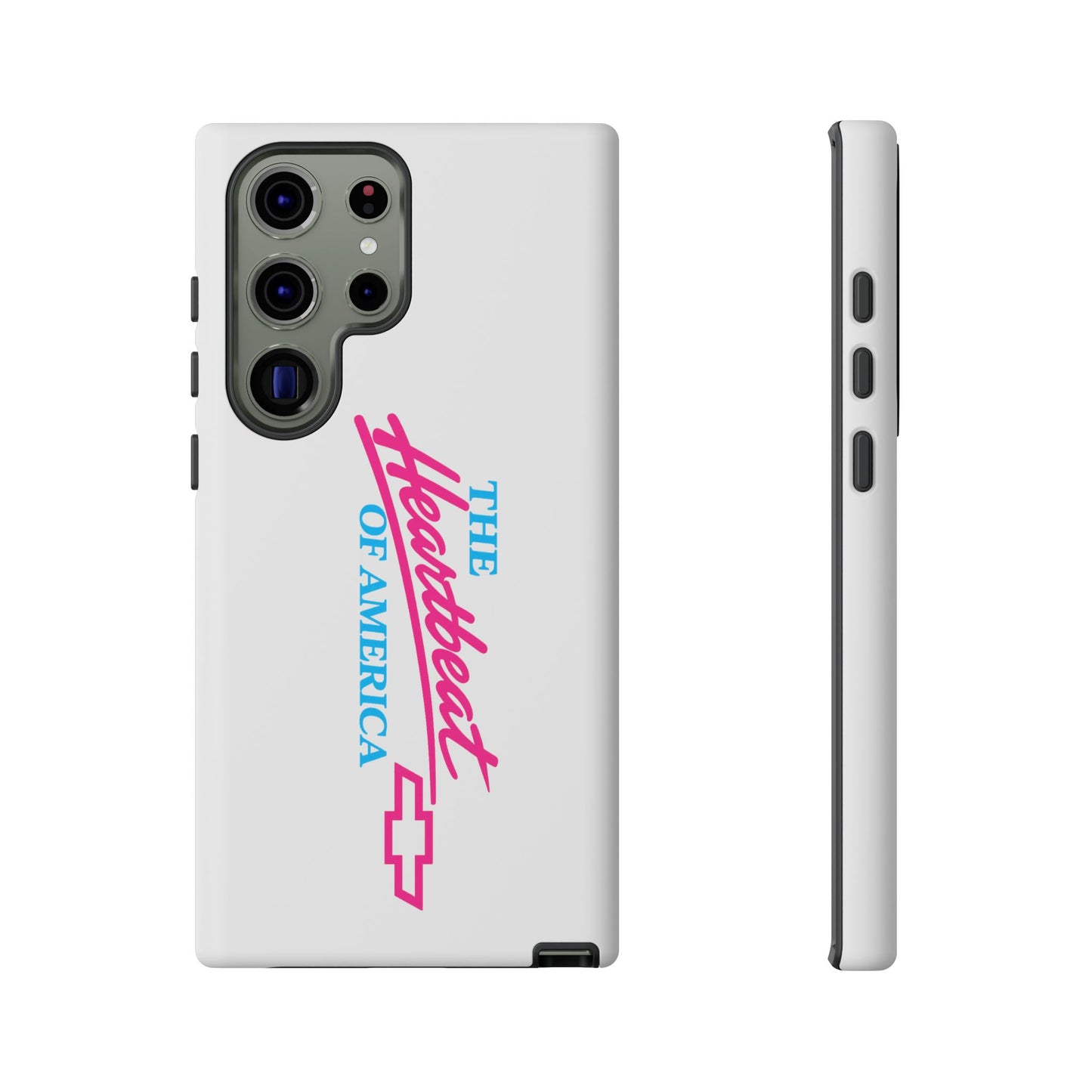White  “The Heartbeat of America” Retro Chevy Logo, Slim Protective Cover