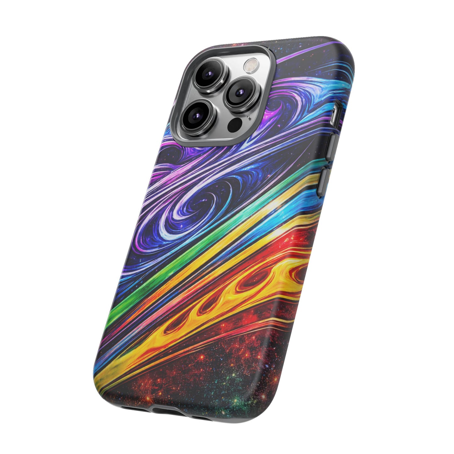 Abstract Cosmic Swirls phone case | Galaxy Rainbow Protective Case
