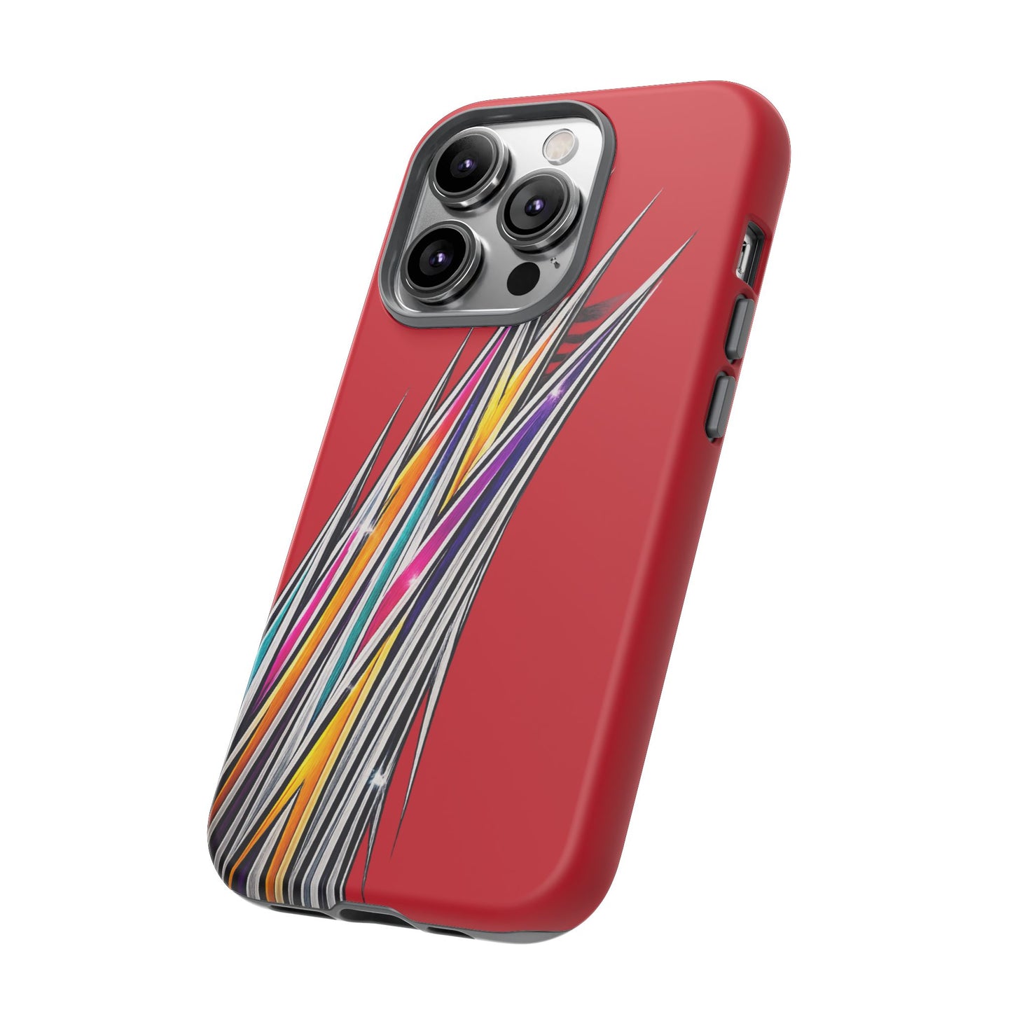 Colorburst Pinstripe Phone Case | Red Abstract Racing Stripe