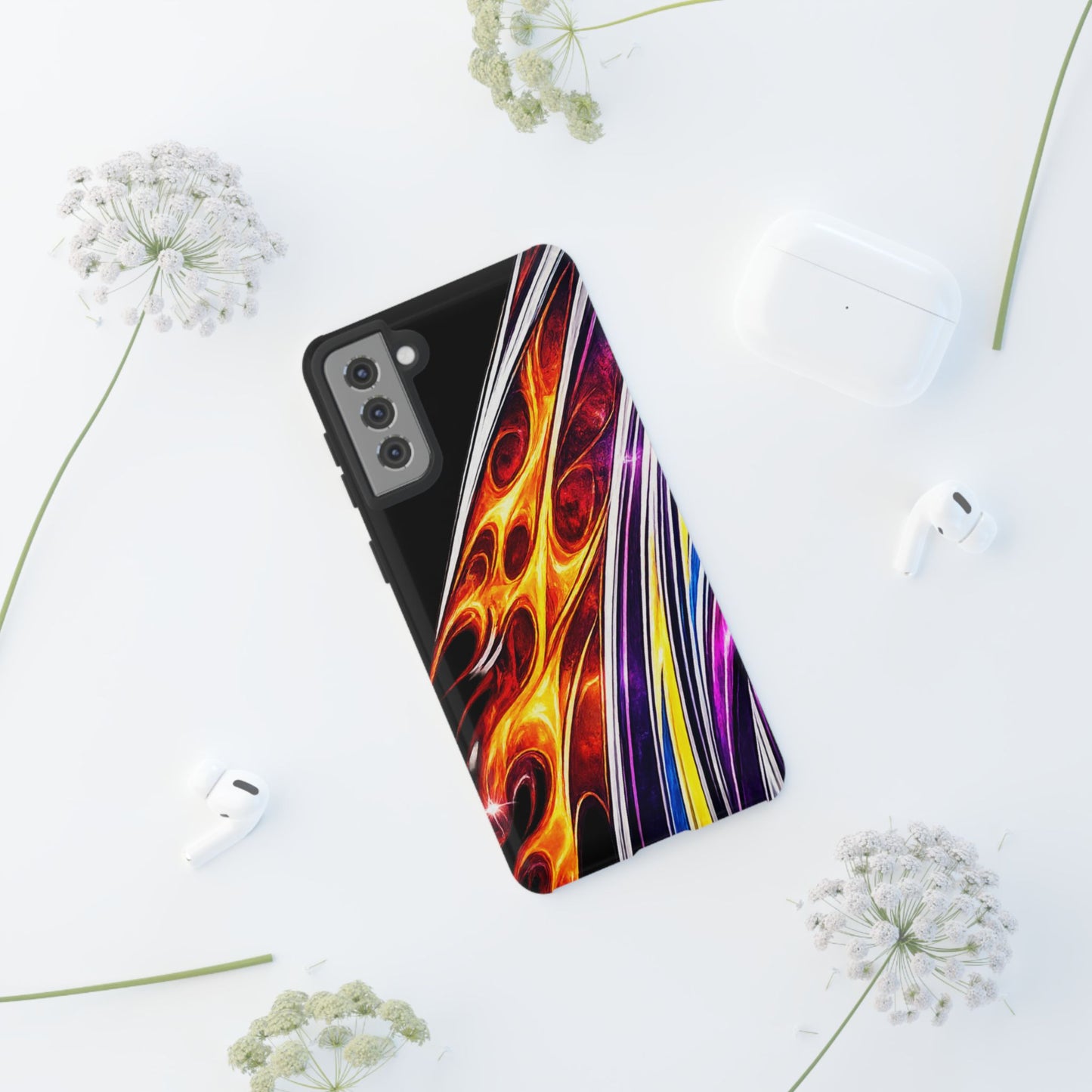 Flaming Abstract Stripes Tough Case | Colorful Phone Cover