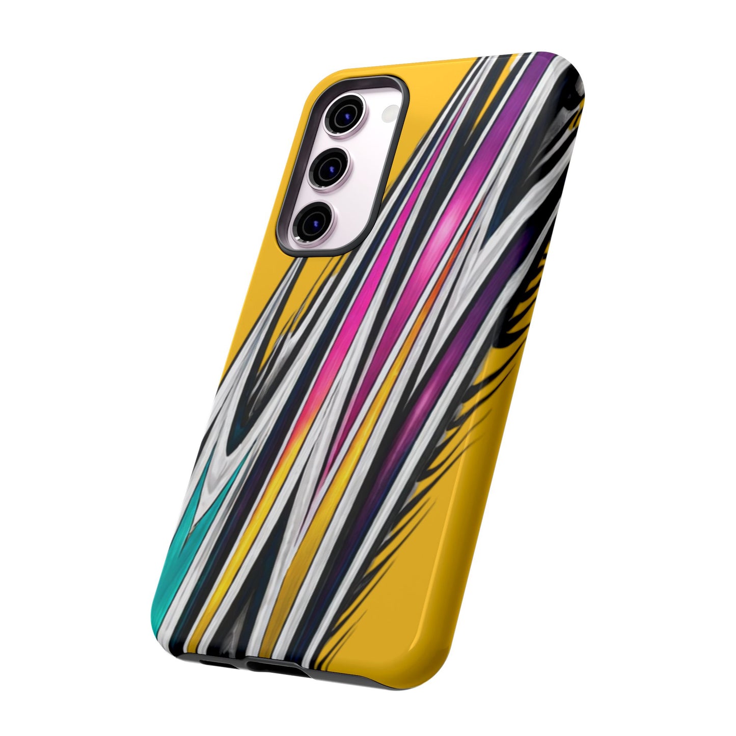 Yellow Abstract Stripes Phone Case | Tough Protective Phone Case