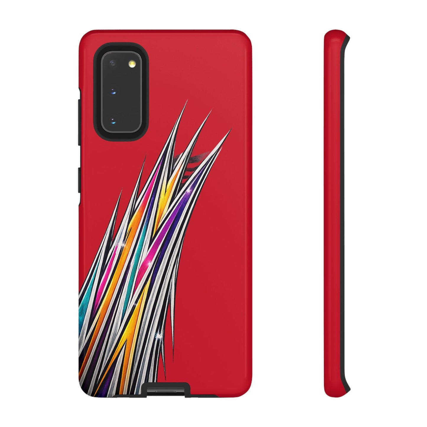 Colorburst Pinstripe Phone Case | Red Abstract Racing Stripe
