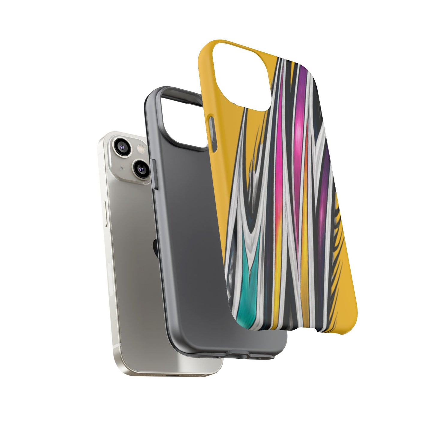 Yellow Abstract Stripes Phone Case | Tough Protective Phone Case