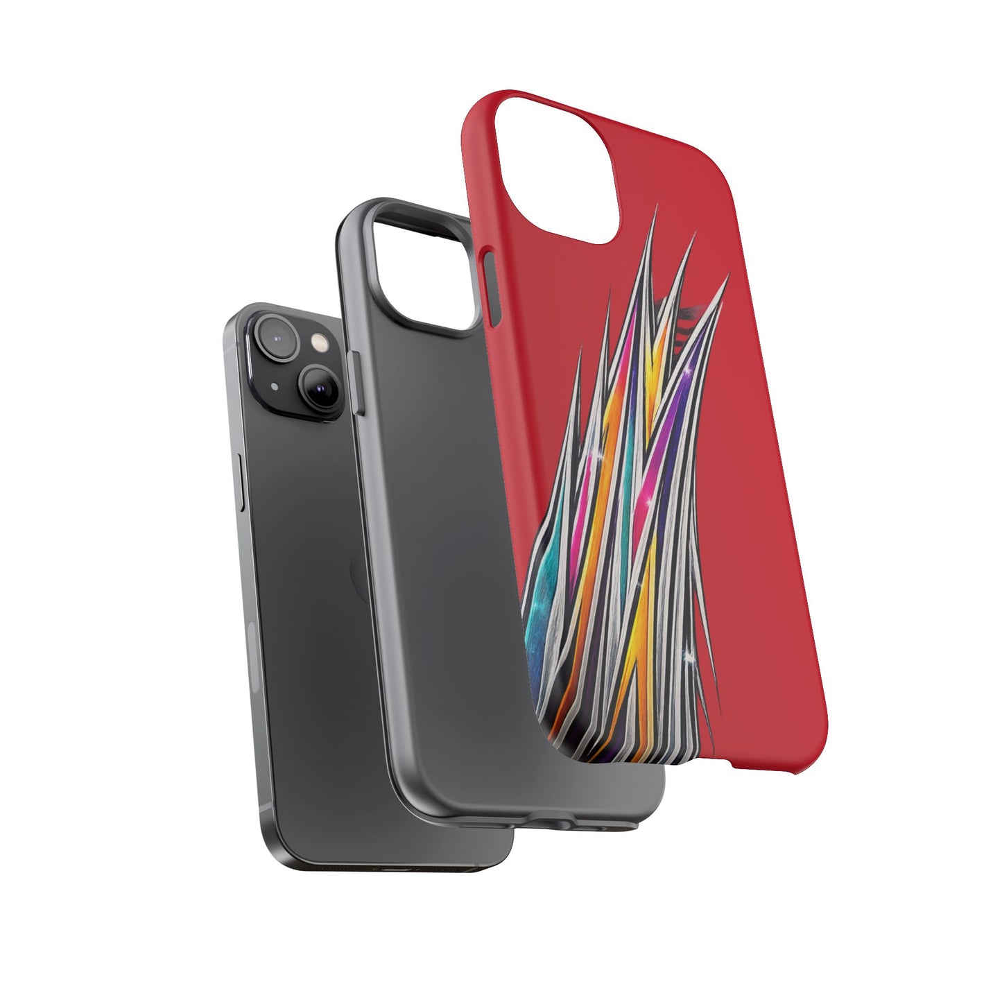 Colorburst Pinstripe Phone Case | Red Abstract Racing Stripe