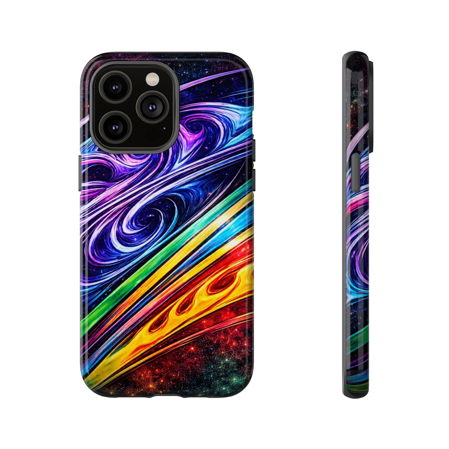 Abstract Cosmic Swirls phone case | Galaxy Rainbow Protective Case