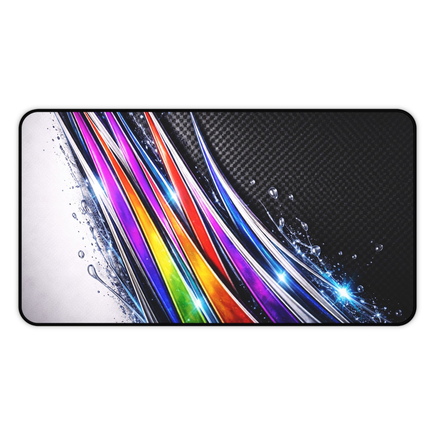 Colorful Abstract Wave Desk Mat | Rainbow Splash Mouse Pad