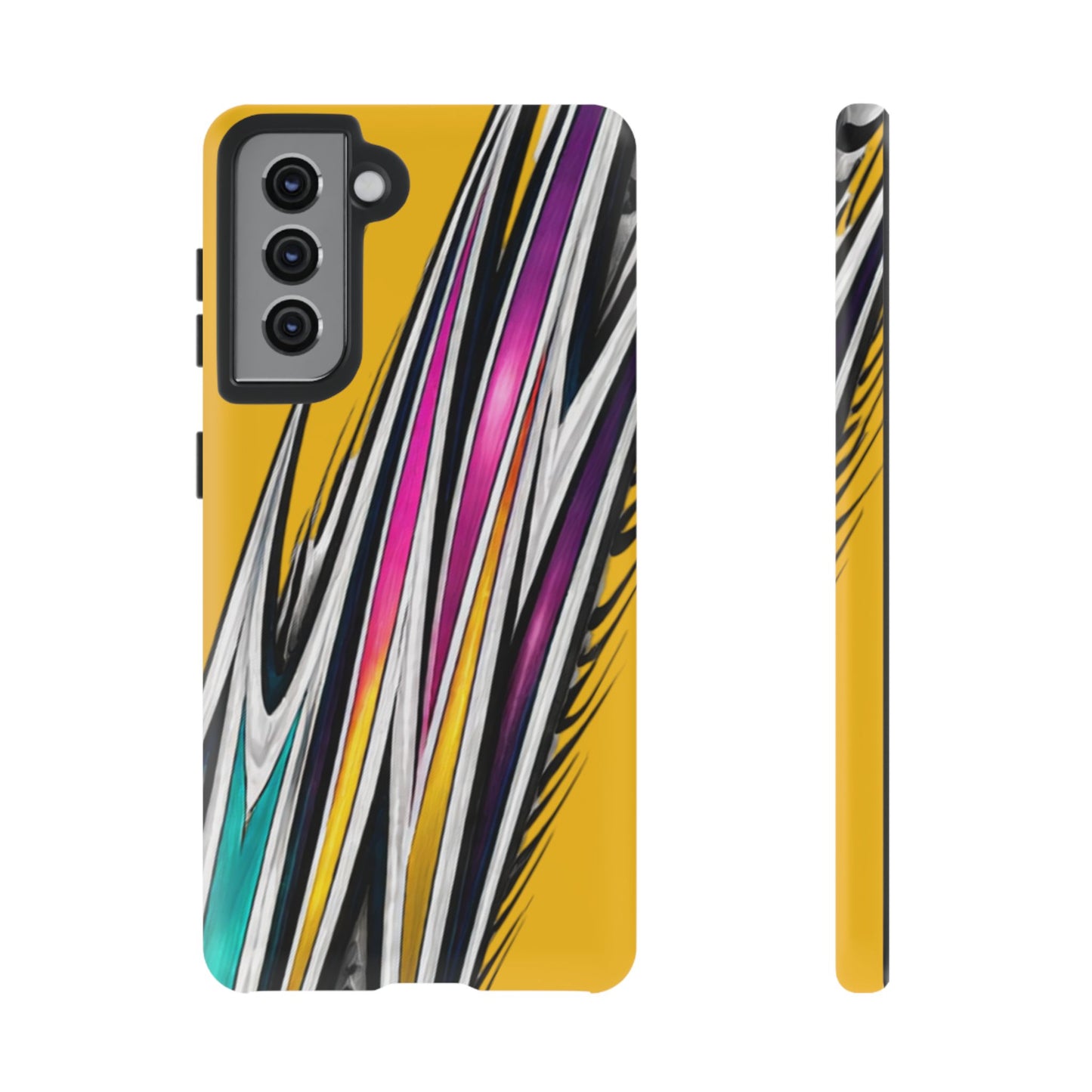 Yellow Abstract Stripes Phone Case | Tough Protective Phone Case