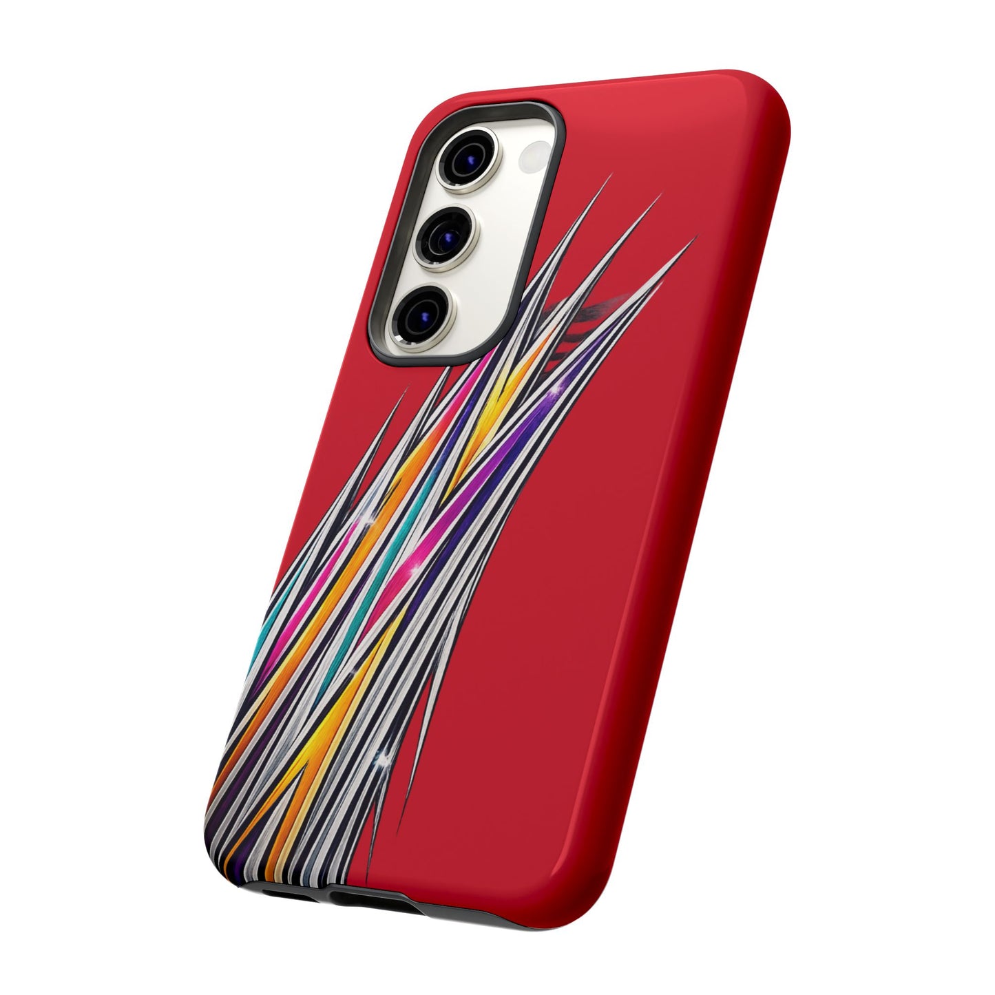Colorburst Pinstripe Phone Case | Red Abstract Racing Stripe