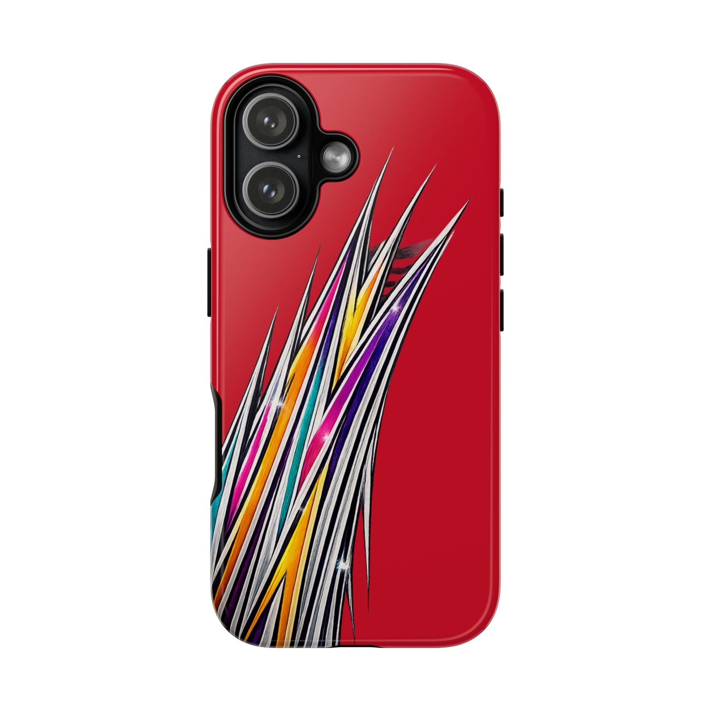 Colorburst Pinstripe Phone Case | Red Abstract Racing Stripe