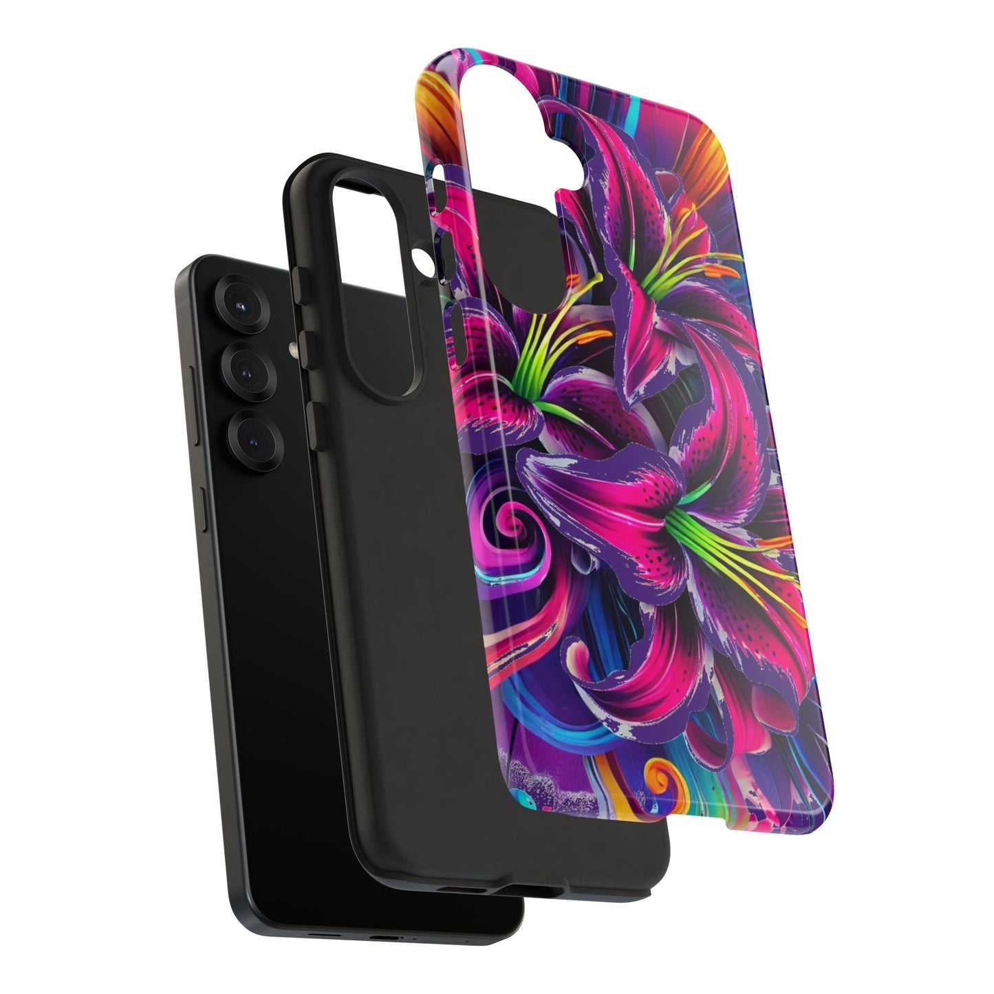 Neon Lily Illustration Tough Case | Floral Phone Cover