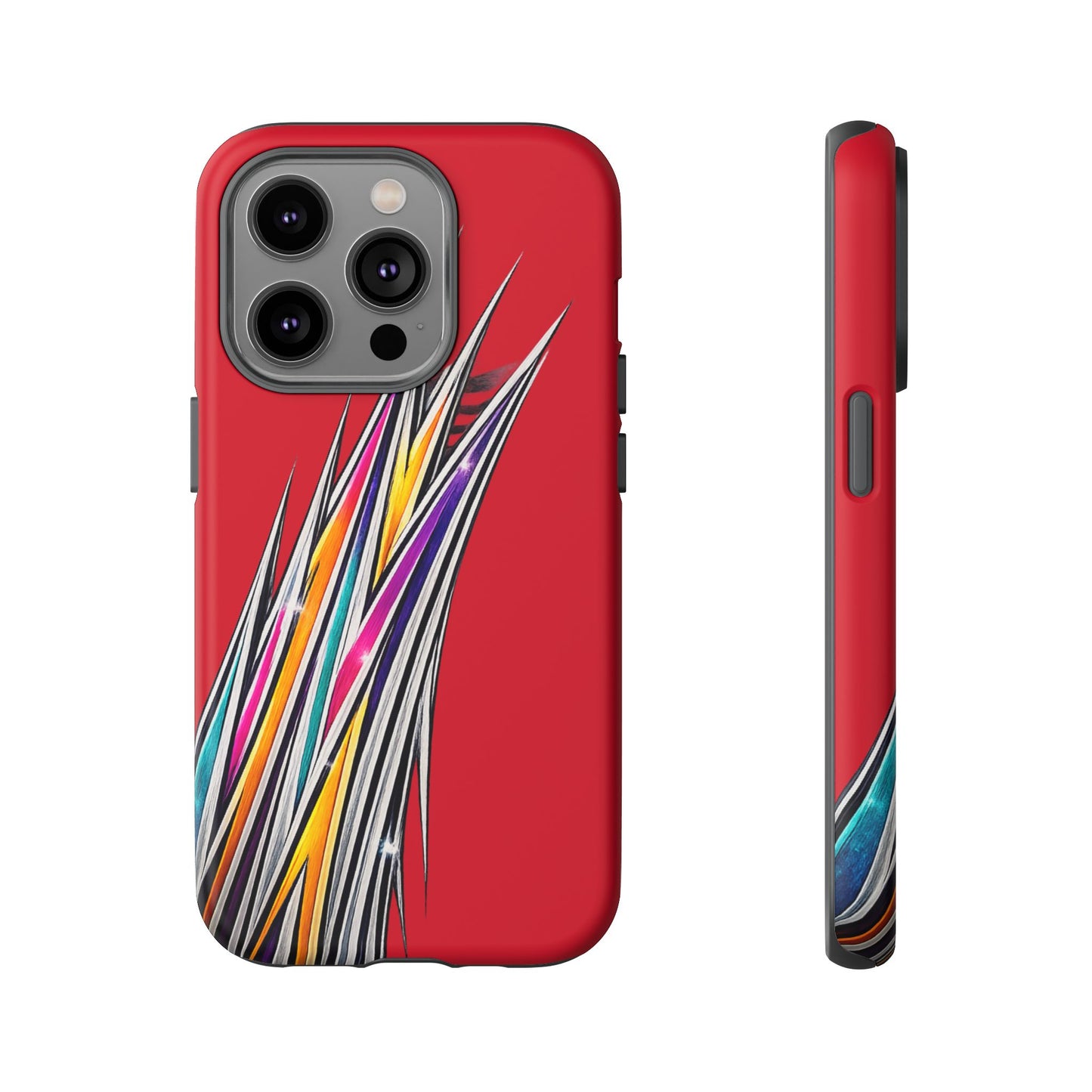 Colorburst Pinstripe Phone Case | Red Abstract Racing Stripe