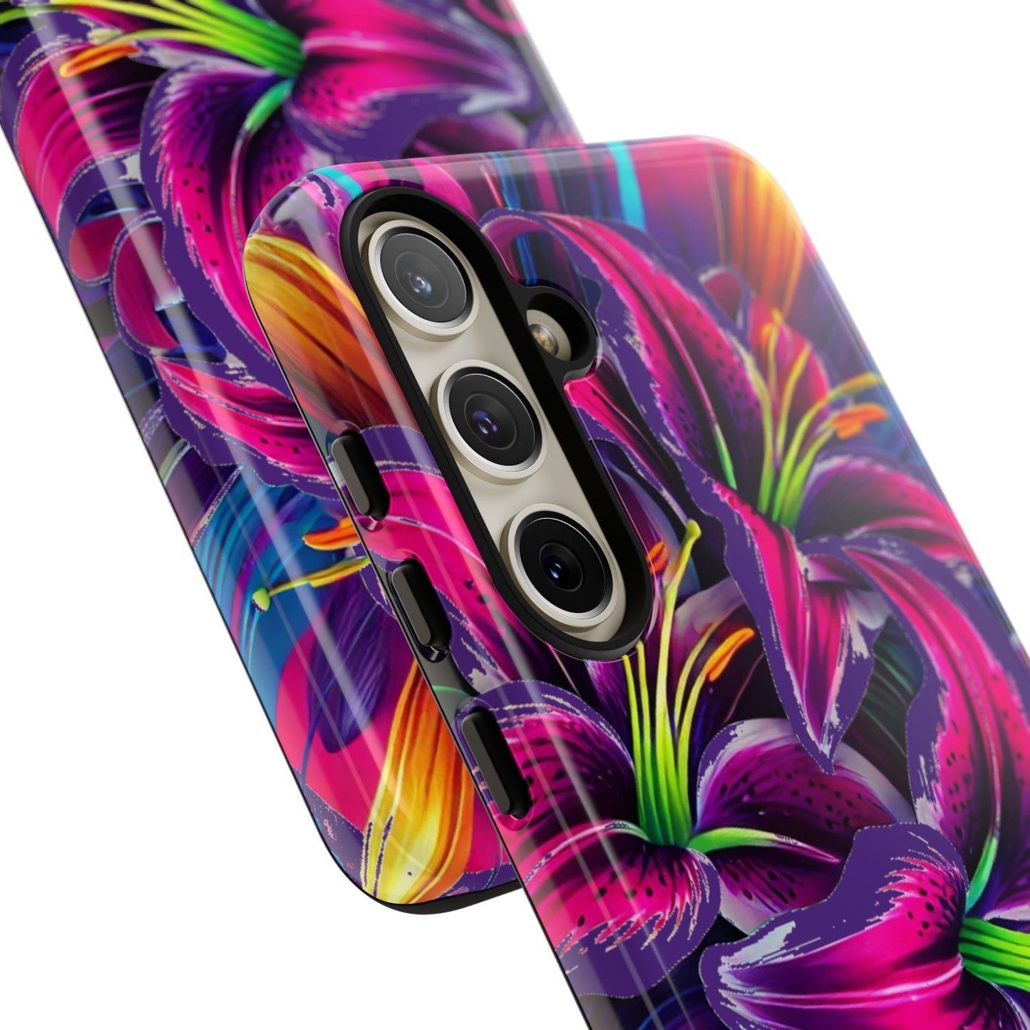 Neon Lily Illustration Tough Case | Floral Phone Cover