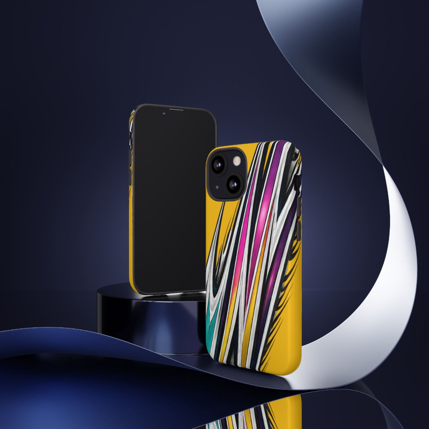 Yellow Abstract Stripes Phone Case | Tough Protective Phone Case