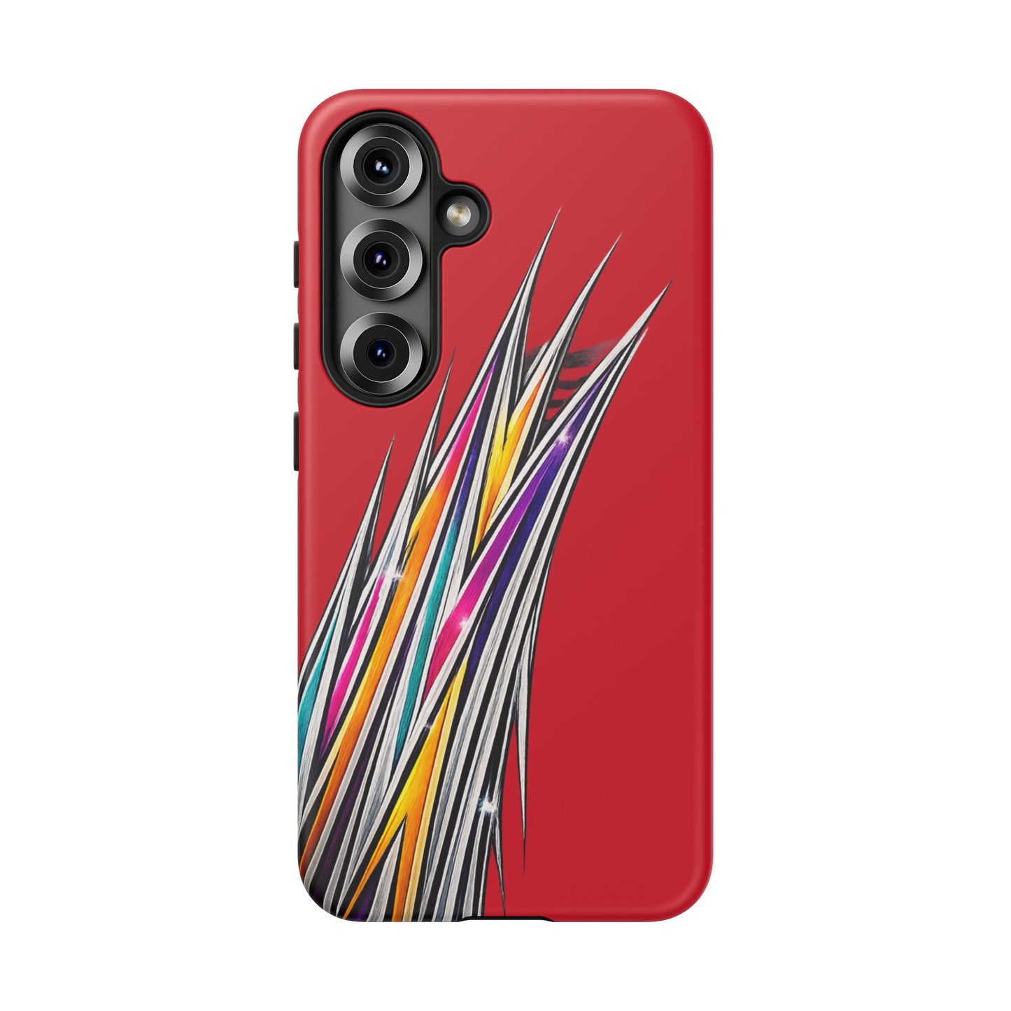 Colorburst Pinstripe Phone Case | Red Abstract Racing Stripe