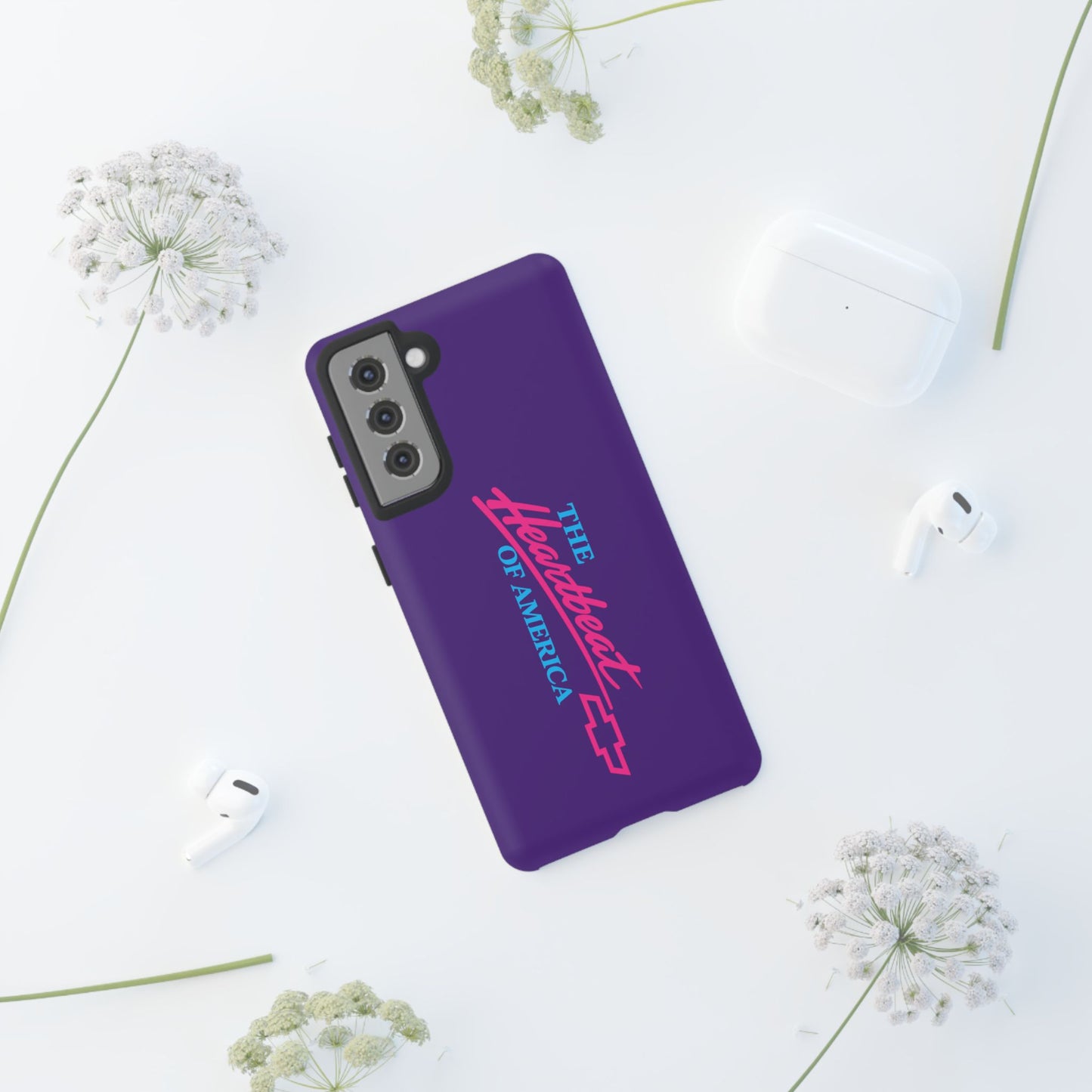 Purple  “The Heartbeat of America” Retro Chevy Logo, Slim Protective Cover