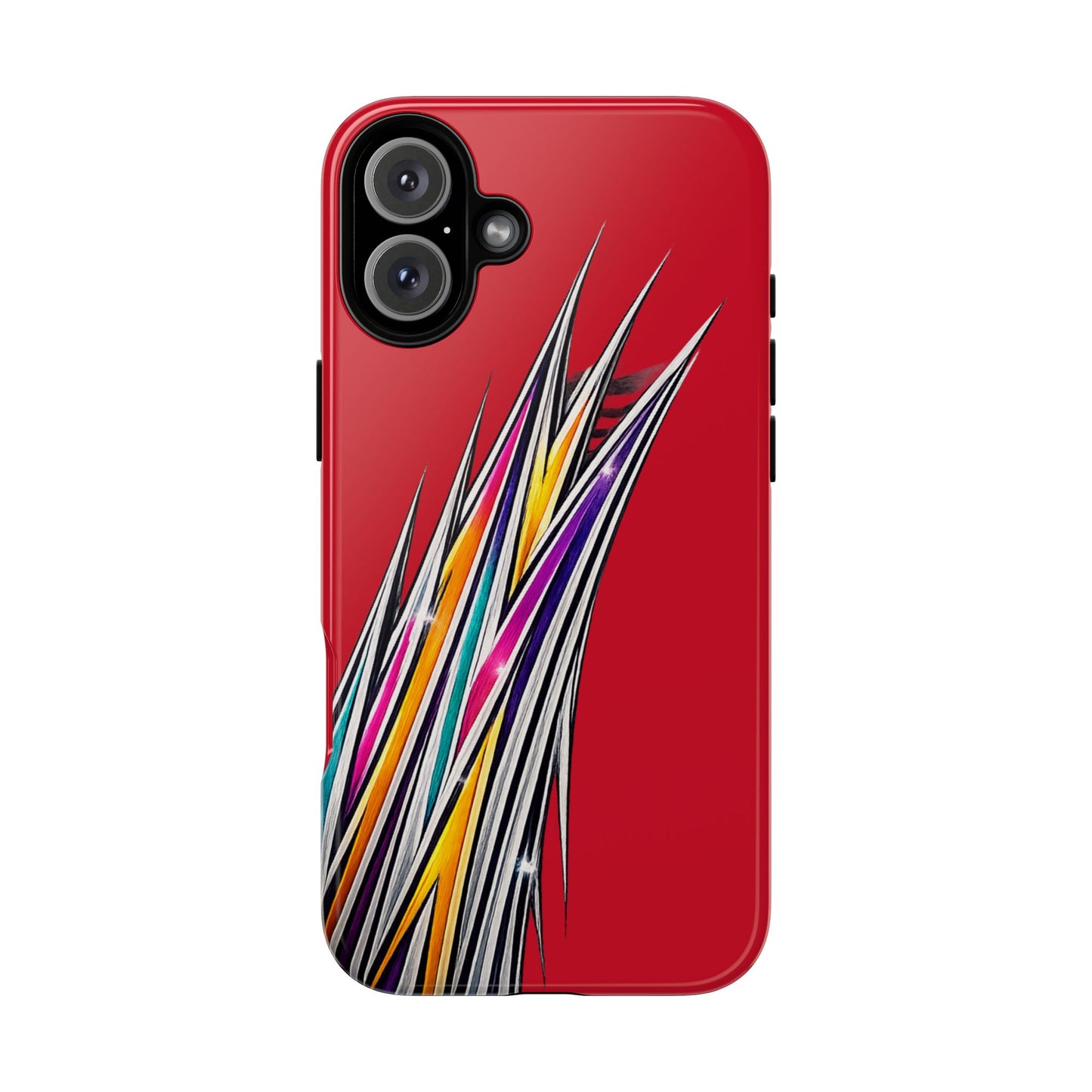 Colorburst Pinstripe Phone Case | Red Abstract Racing Stripe