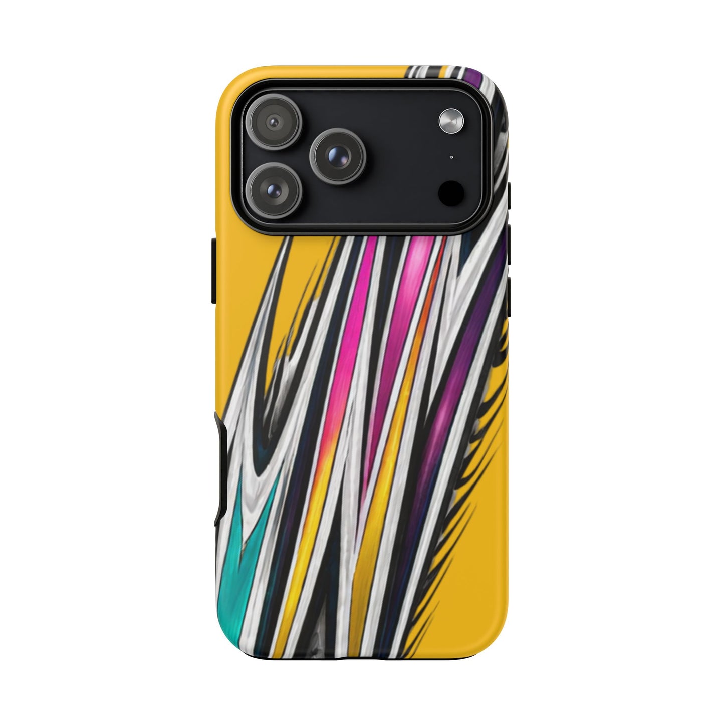 Yellow Abstract Stripes Phone Case | Tough Protective Phone Case