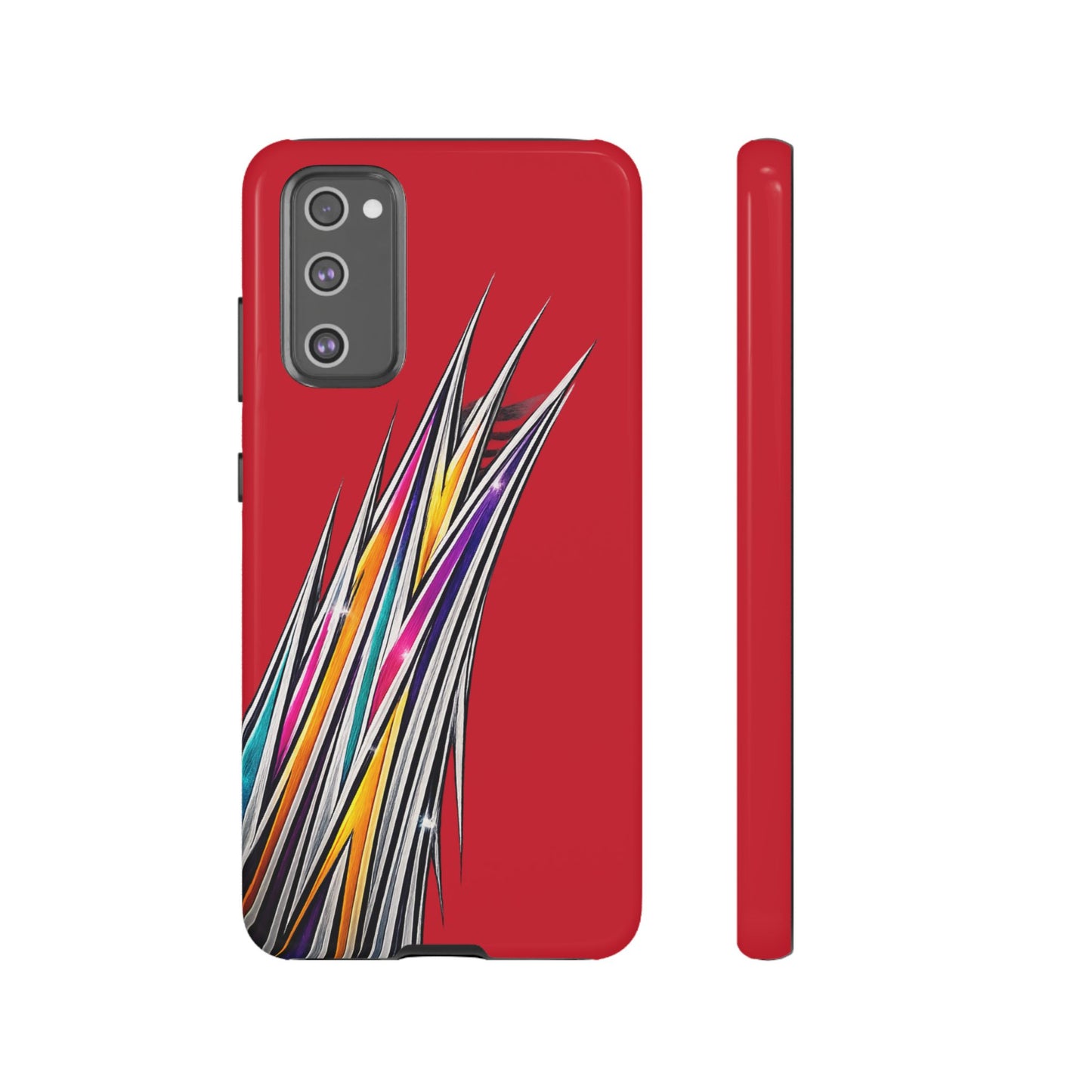 Colorburst Pinstripe Phone Case | Red Abstract Racing Stripe