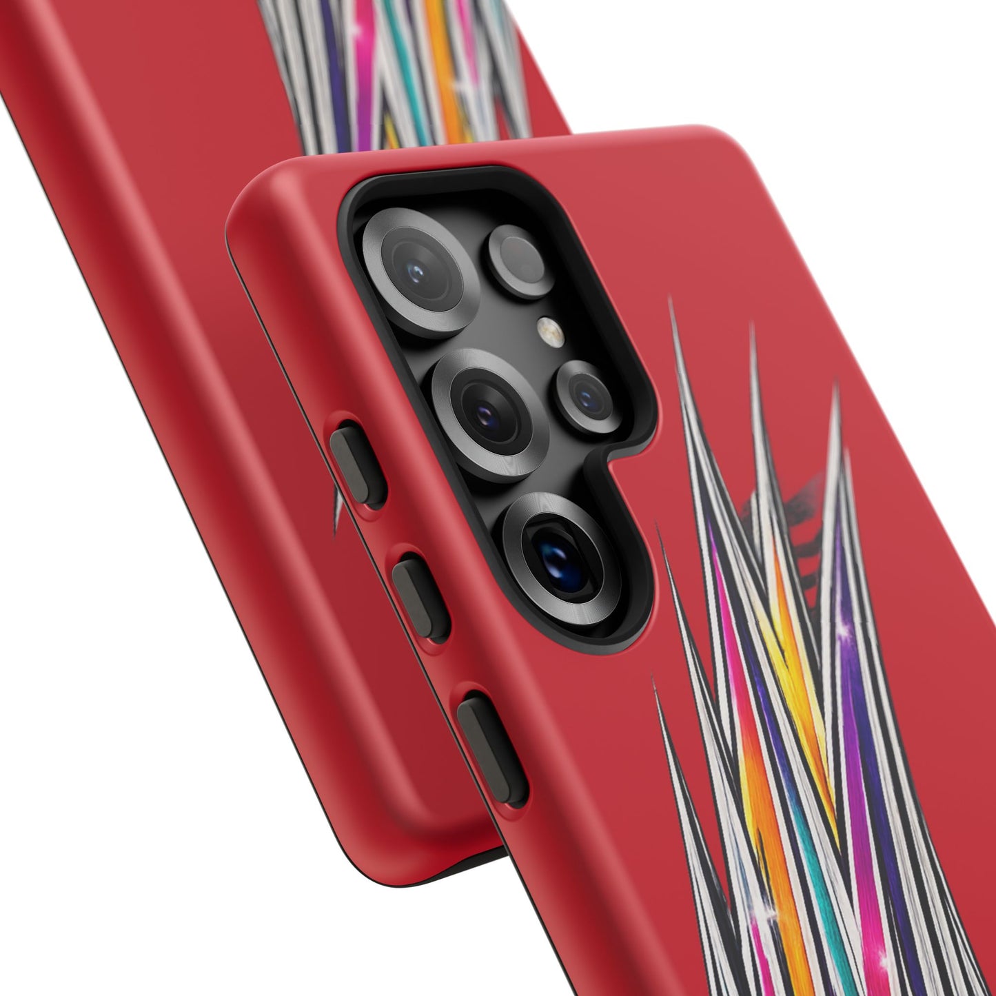 Colorburst Pinstripe Phone Case | Red Abstract Racing Stripe