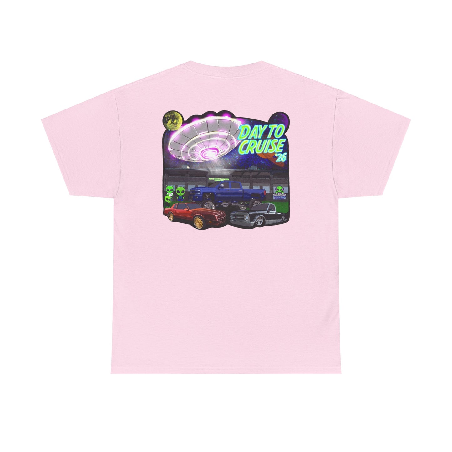 Day To Cruise Car Show Shirt Official Event Tee Retro UFO Cruise Night Automotive Streetwear