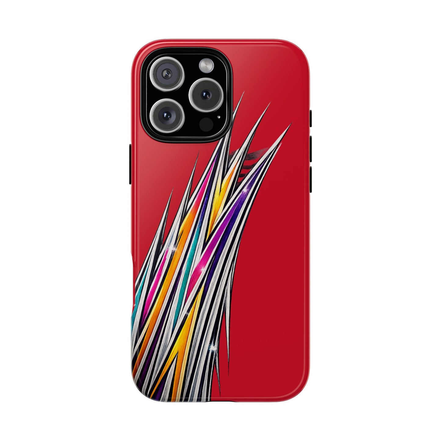 Colorburst Pinstripe Phone Case | Red Abstract Racing Stripe