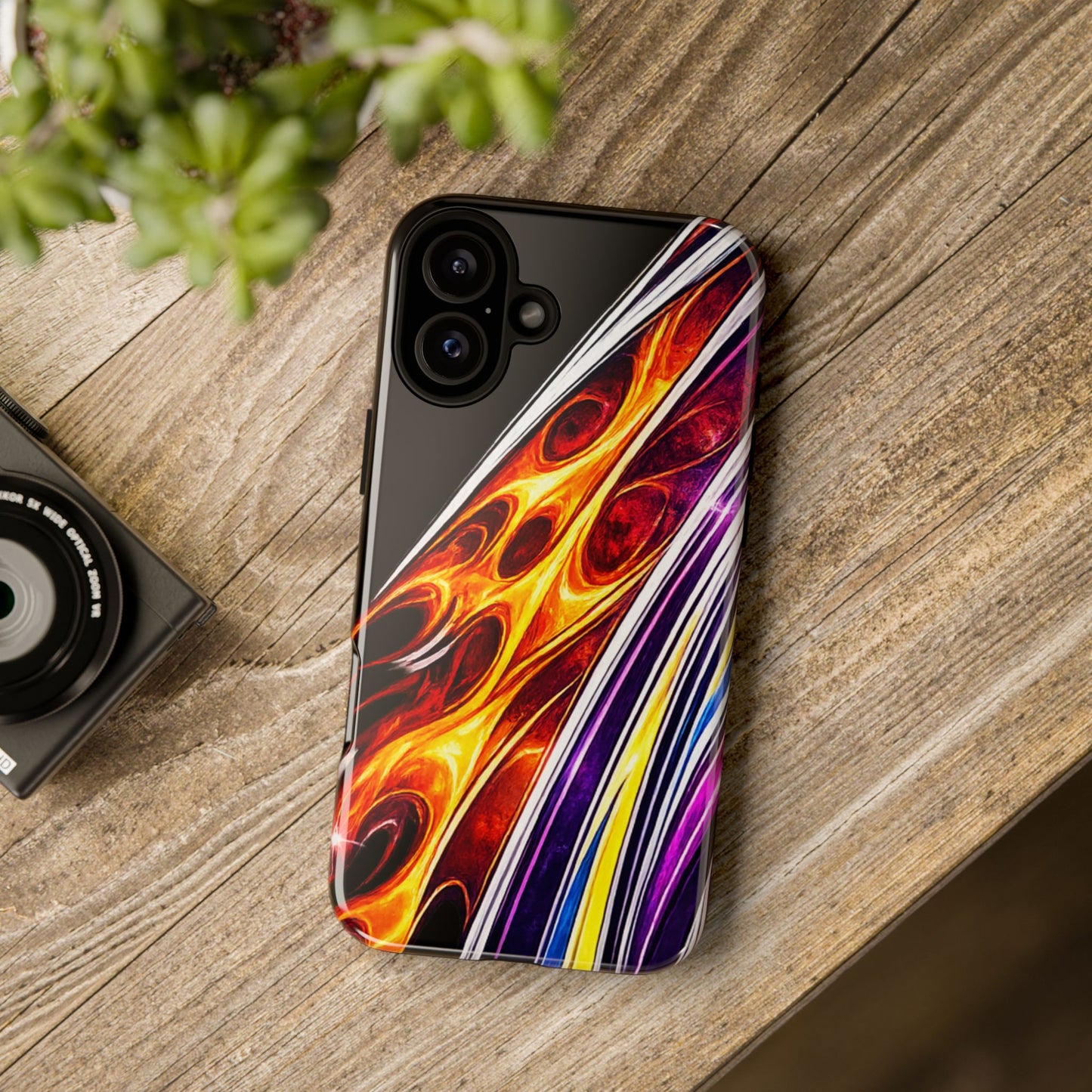 Flaming Abstract Stripes Tough Case | Colorful Phone Cover