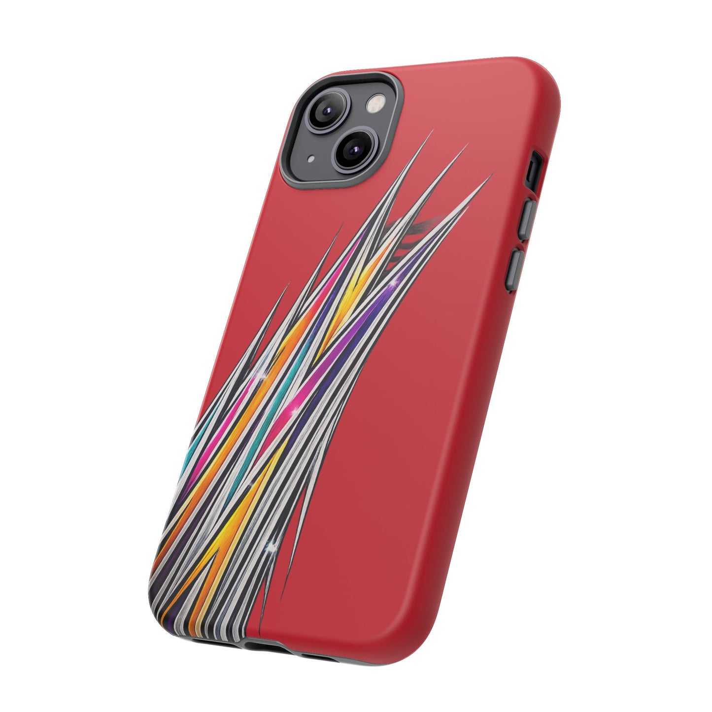 Colorburst Pinstripe Phone Case | Red Abstract Racing Stripe
